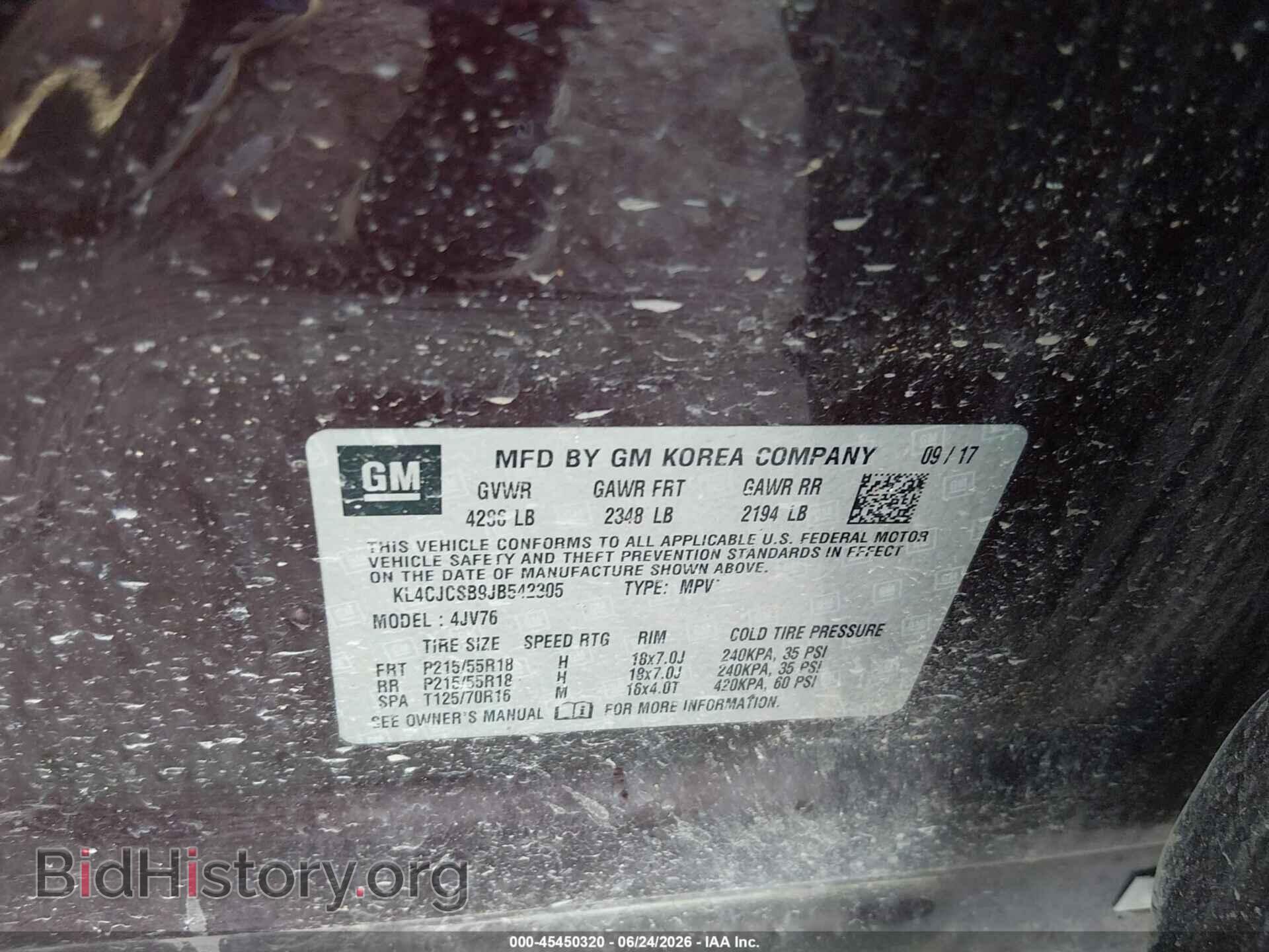 2018 BUICK ENCORE - VIN: KL4CJCSB9JB542305 - Фото 9