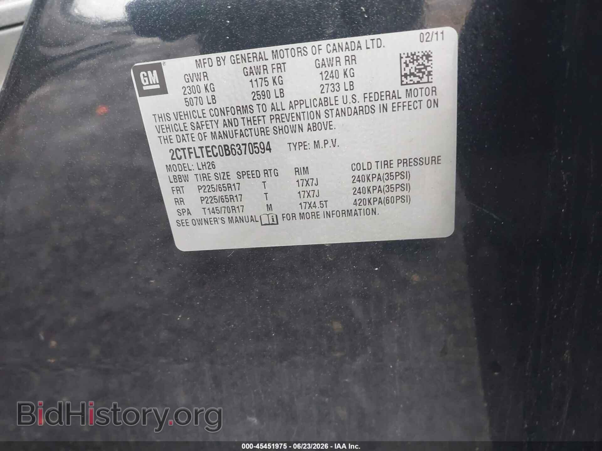 2011 GMC TERRAIN - VIN: 2CTFLTEC0B6370594 - Photo 9