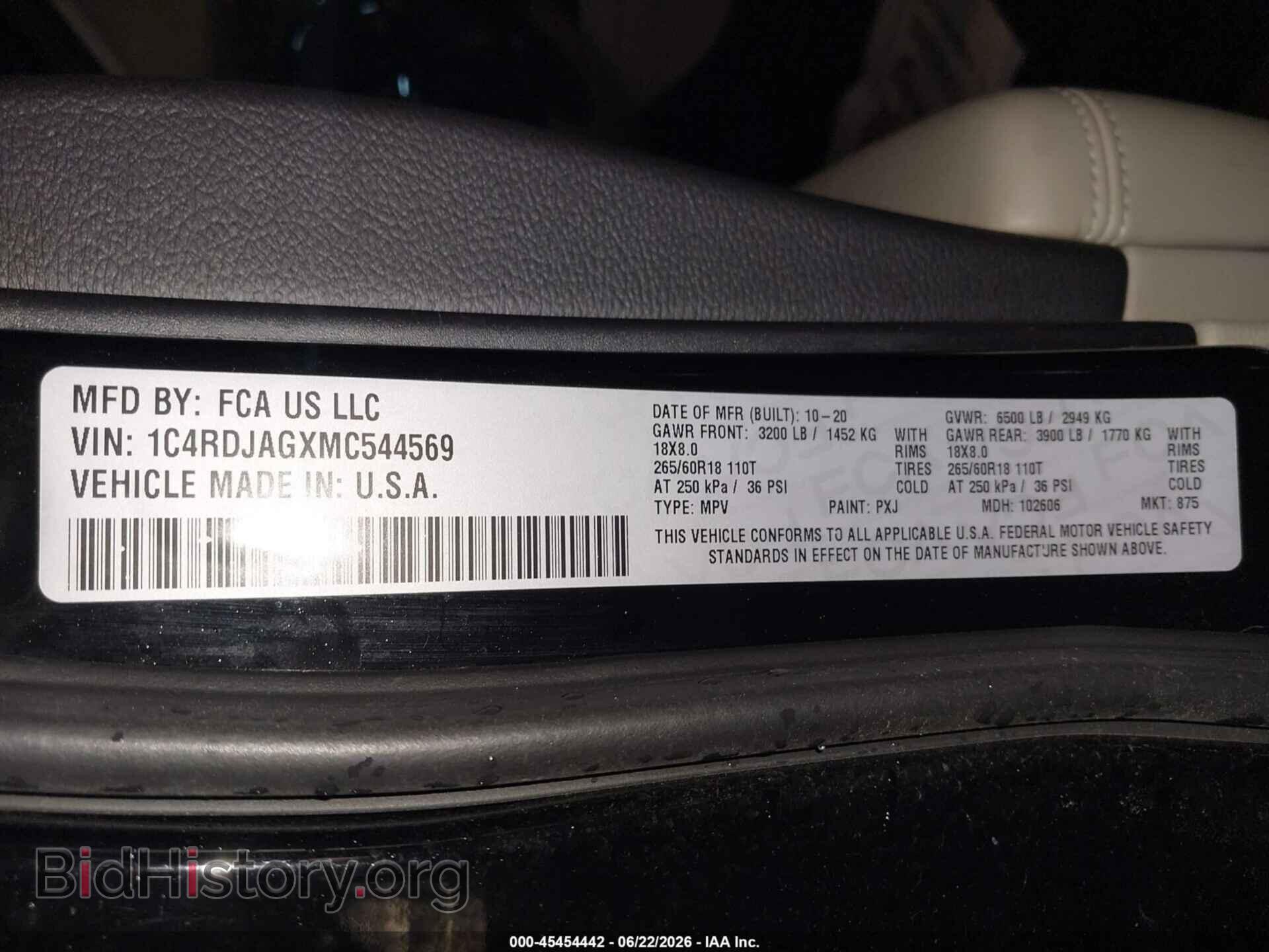 2021 DODGE DURANGO - VIN: 1C4RDJAGXMC544569 - Фото 9