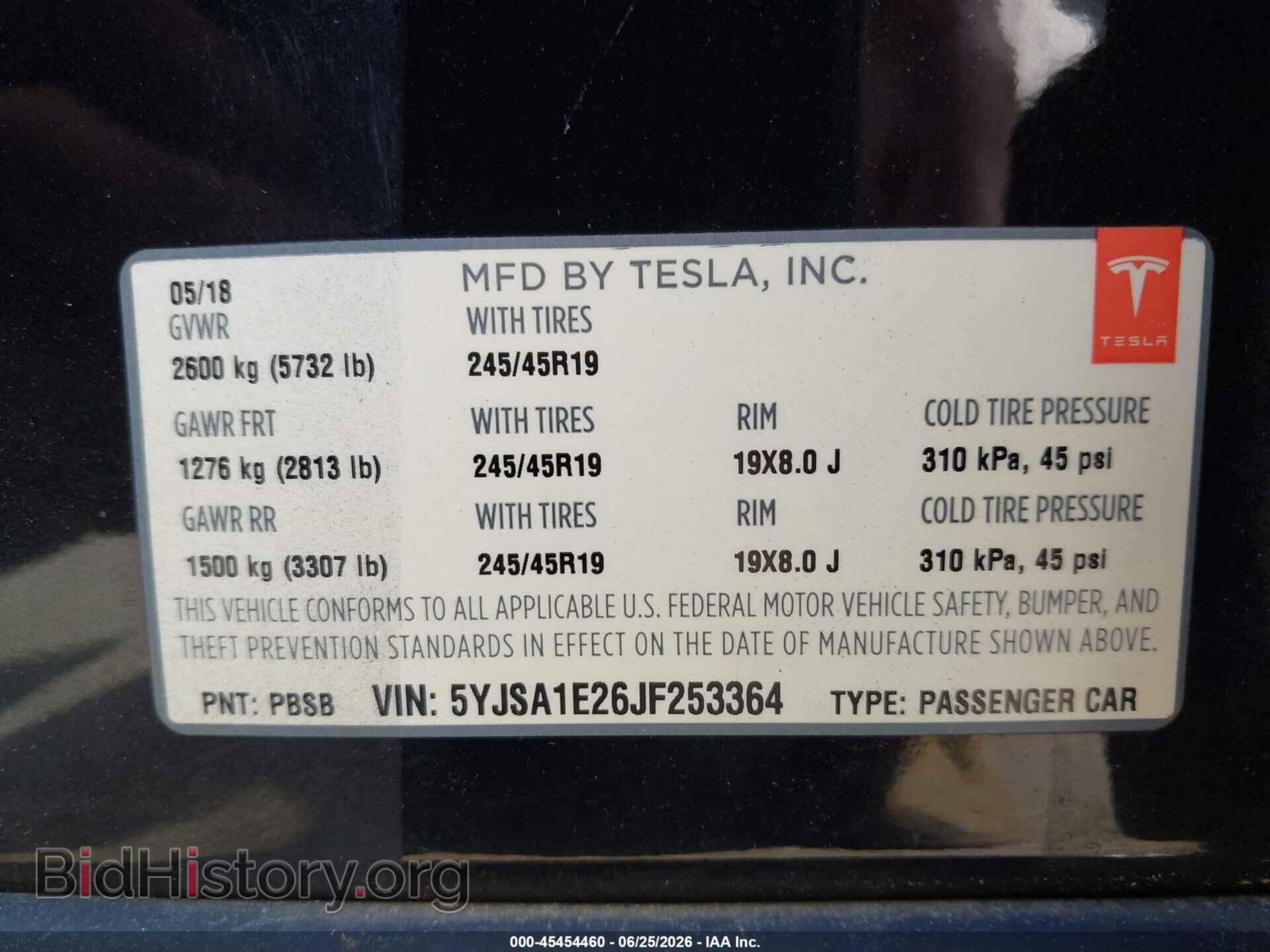 2018 TESLA MODEL S - VIN: 5YJSA1E26JF253364 - Photo 9