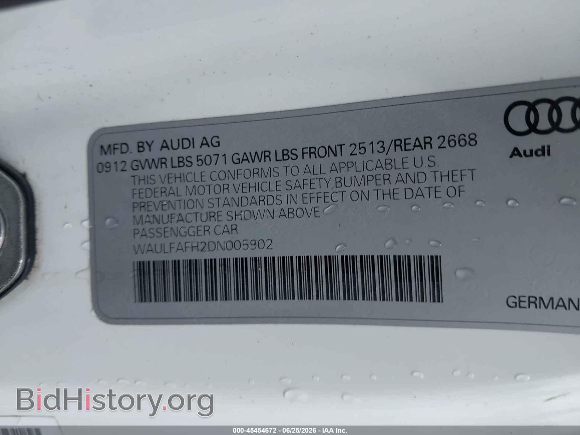 2013 AUDI A5 - VIN: WAULFAFH2DN005902 - Photo 9