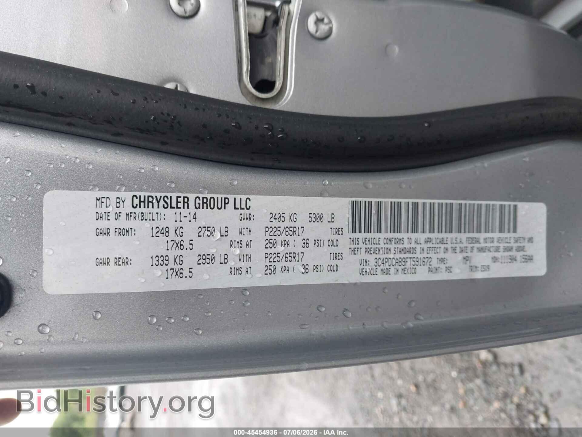 2015 DODGE JOURNEY - VIN: 3C4PDCAB9FT591672 - Фото 9