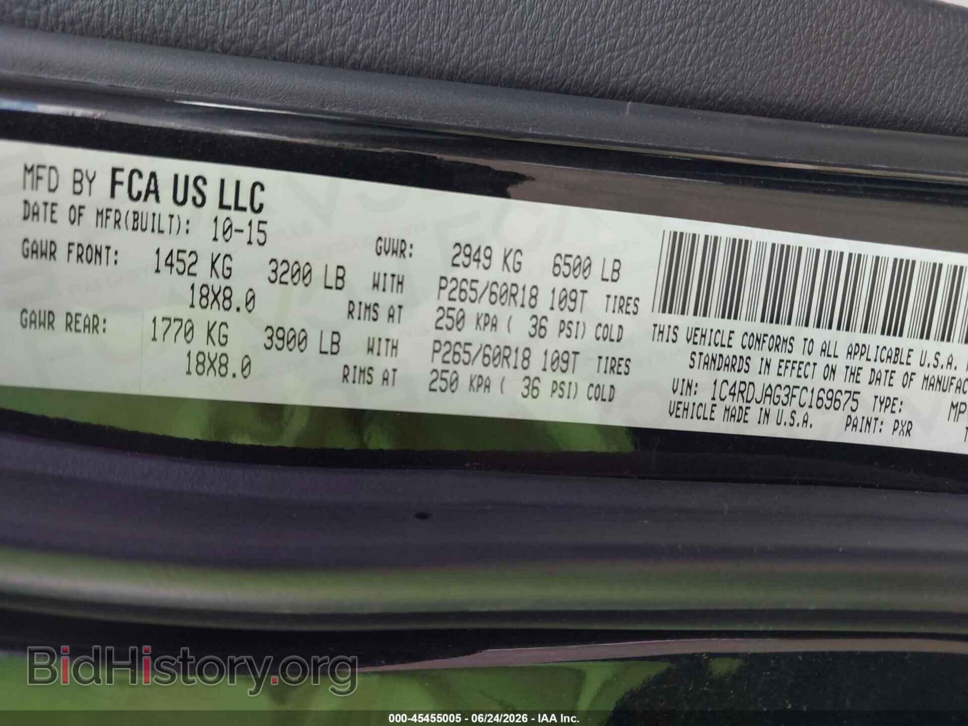 2015 DODGE DURANGO - VIN: 1C4RDJAG3FC169675 - Photo 9