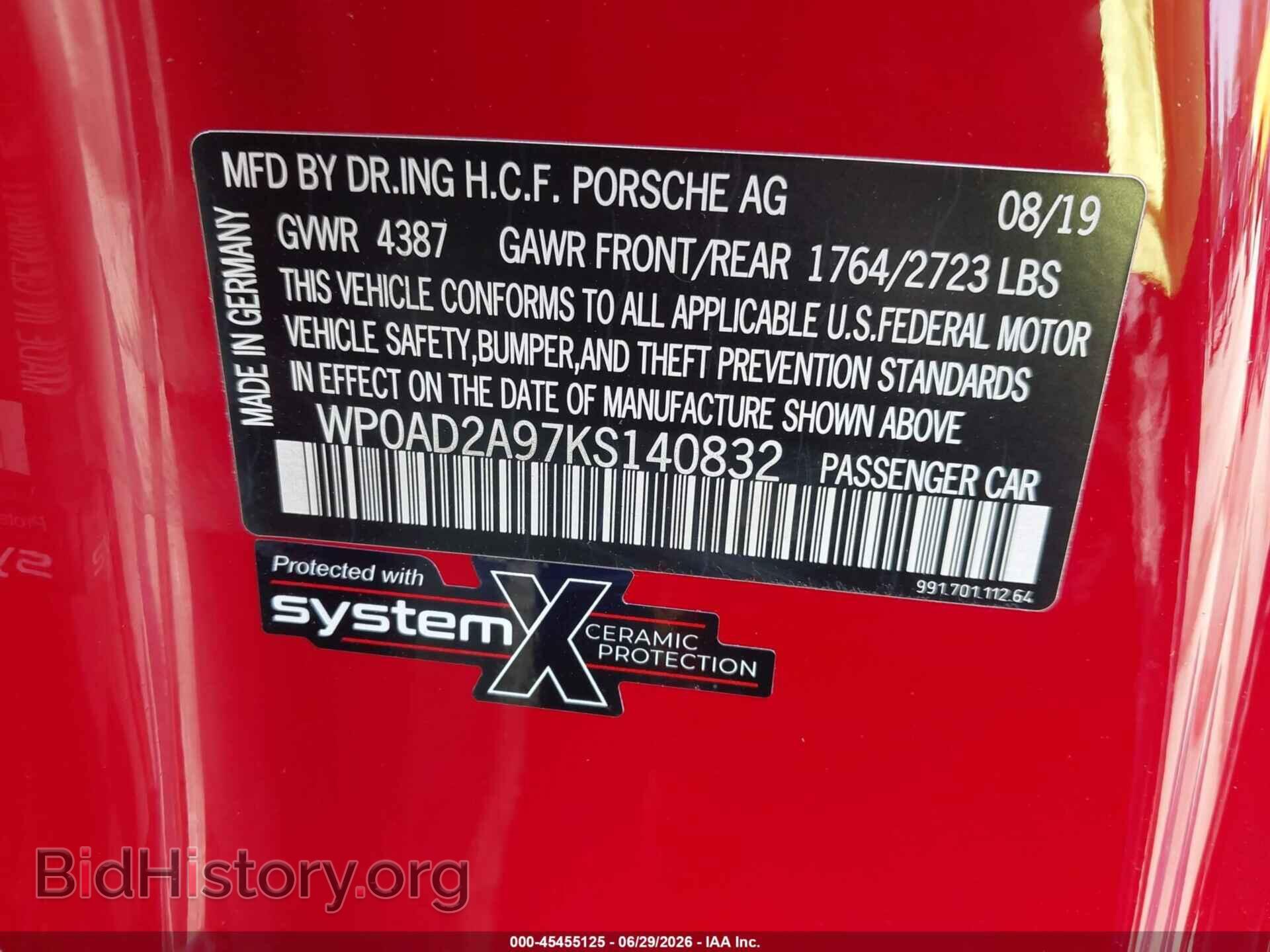2019 PORSCHE 911 - VIN: WP0AD2A97KS140832 - Photo 9