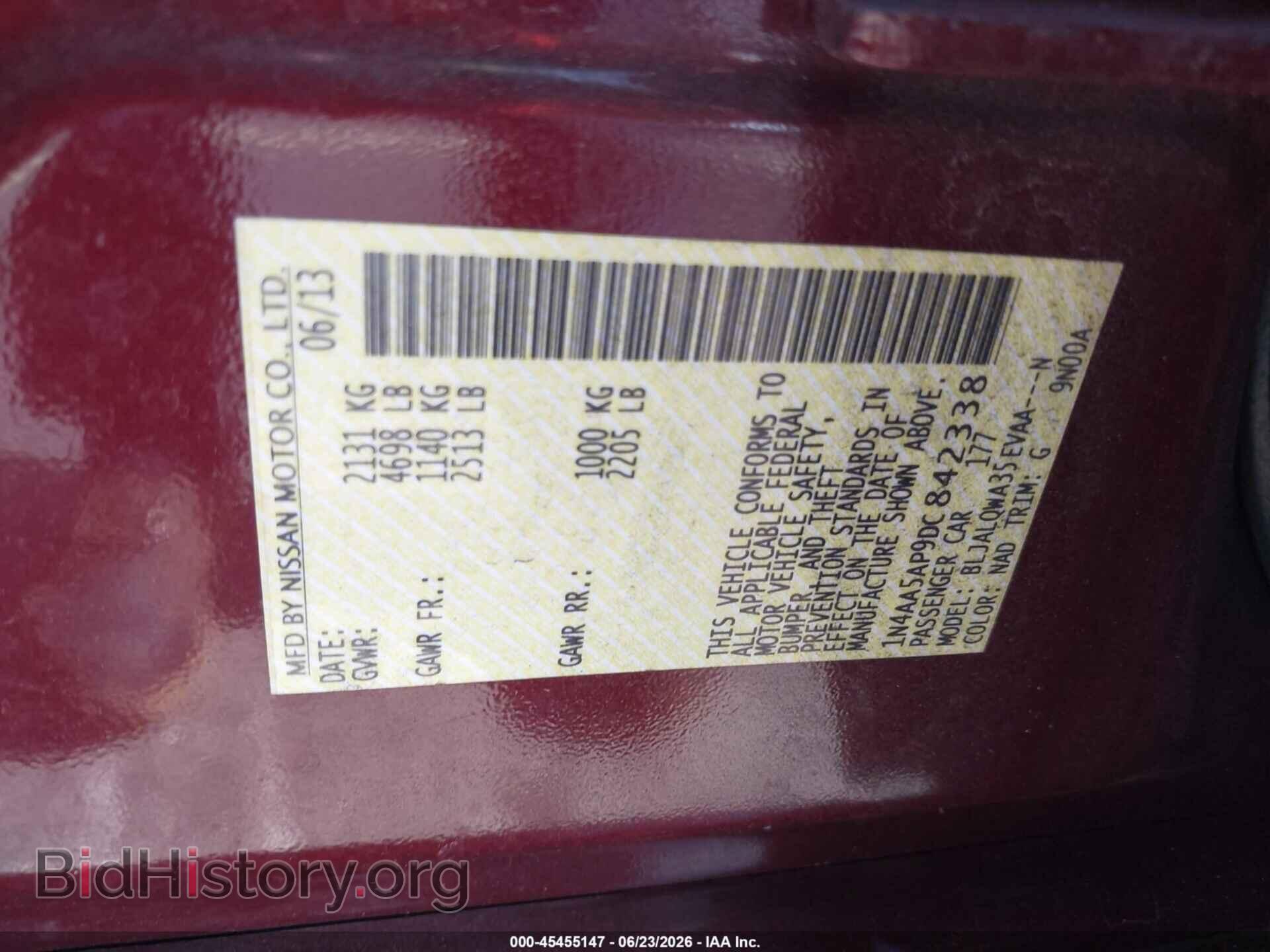 2013 NISSAN MAXIMA - VIN: 1N4AA5AP9DC842338 - Photo 9