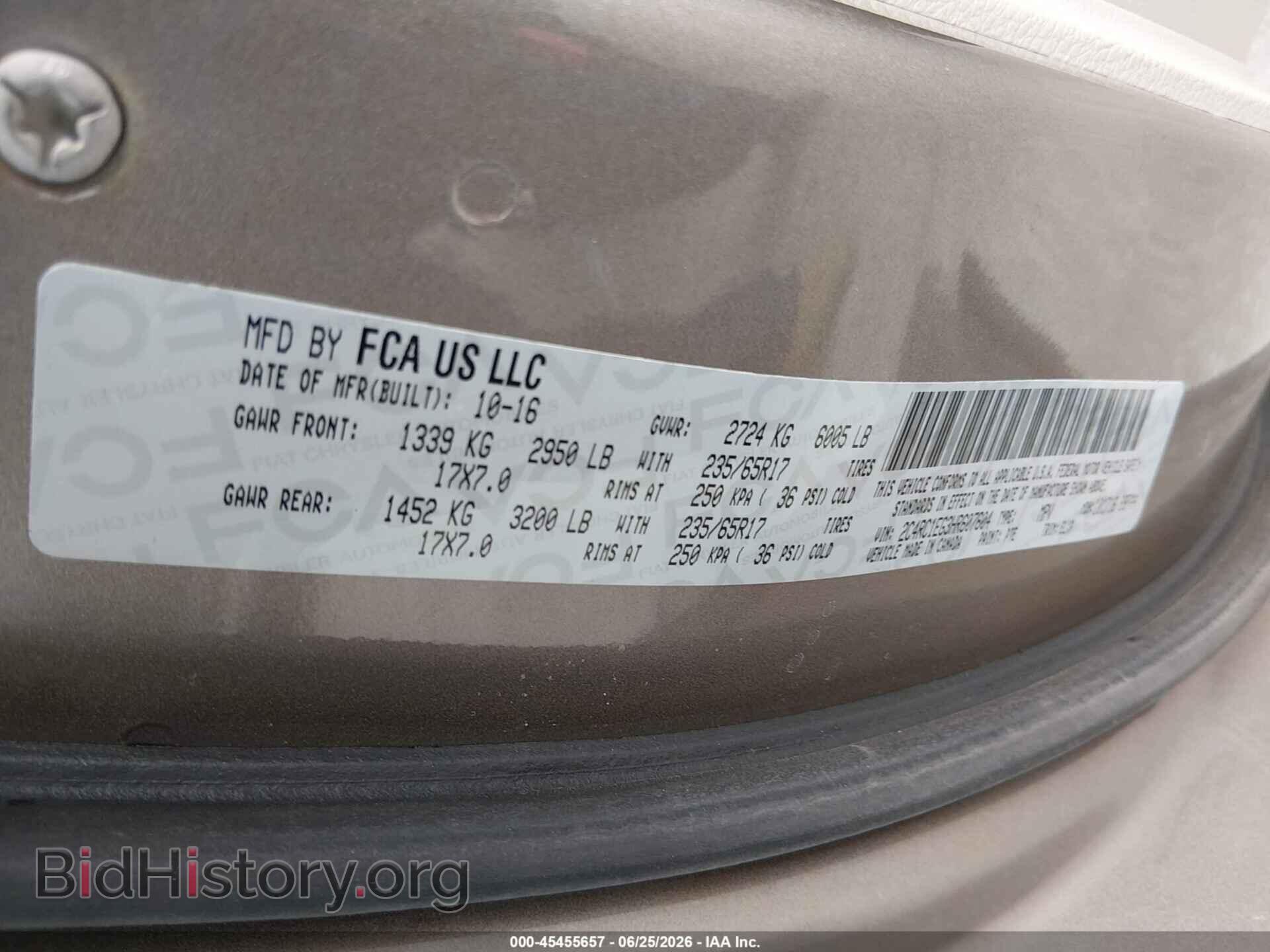 2017 CHRYSLER PACIFICA - VIN: 2C4RC1EG3HR607604 - Photo 9