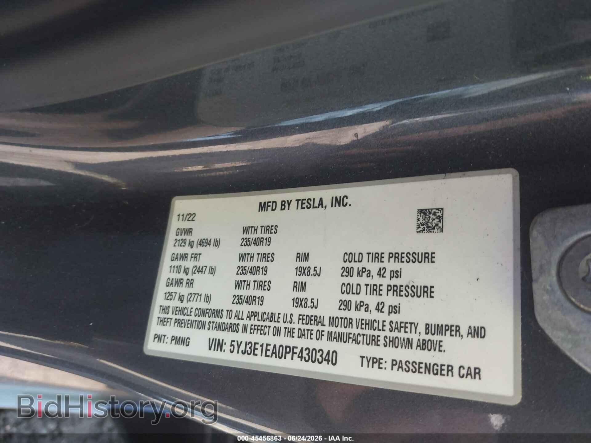 2023 TESLA MODEL 3 - VIN: 5YJ3E1EA0PF430340 - Фото 9