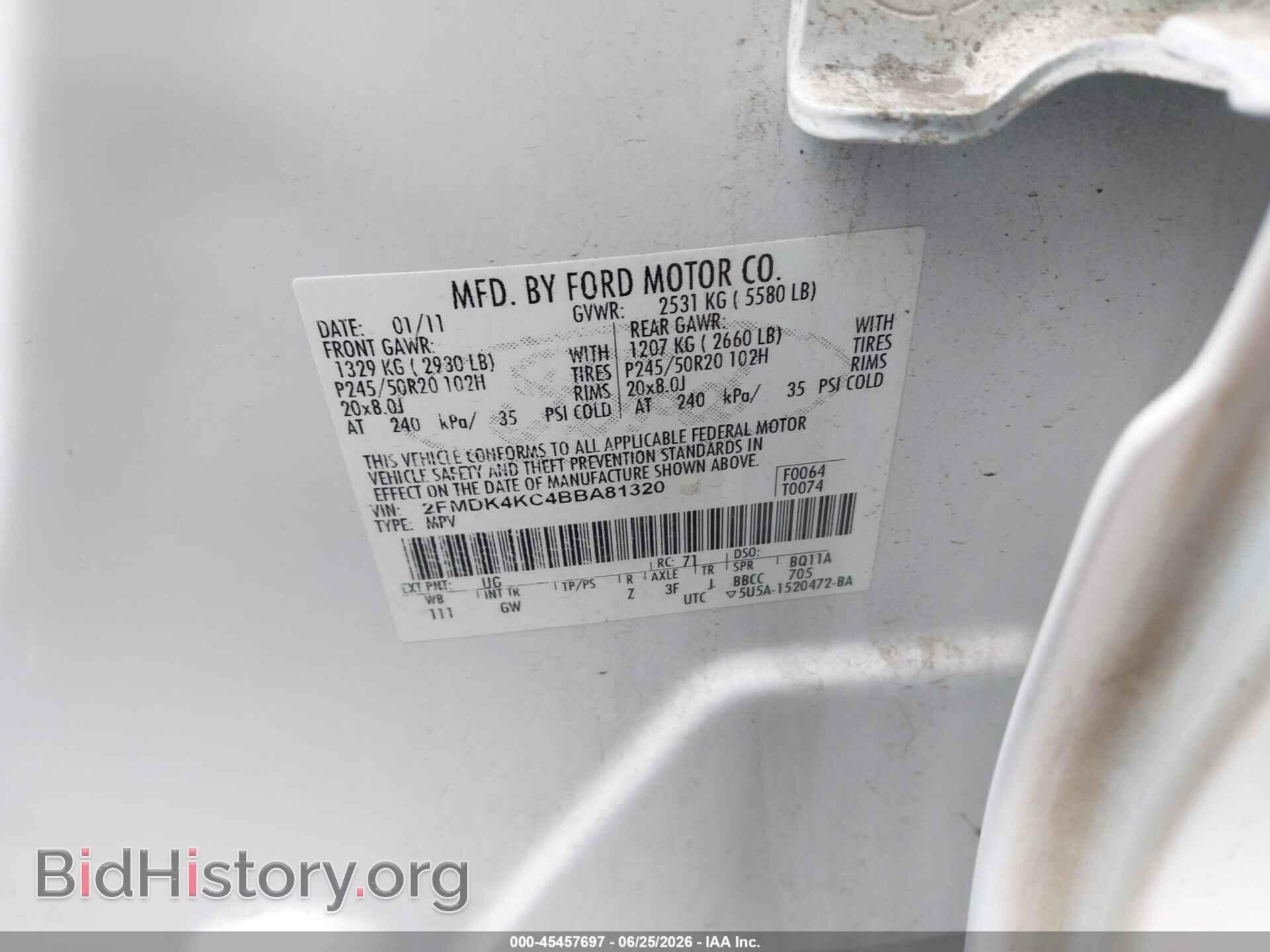2011 FORD EDGE - VIN: 2FMDK4KC4BBA81320 - Photo 9