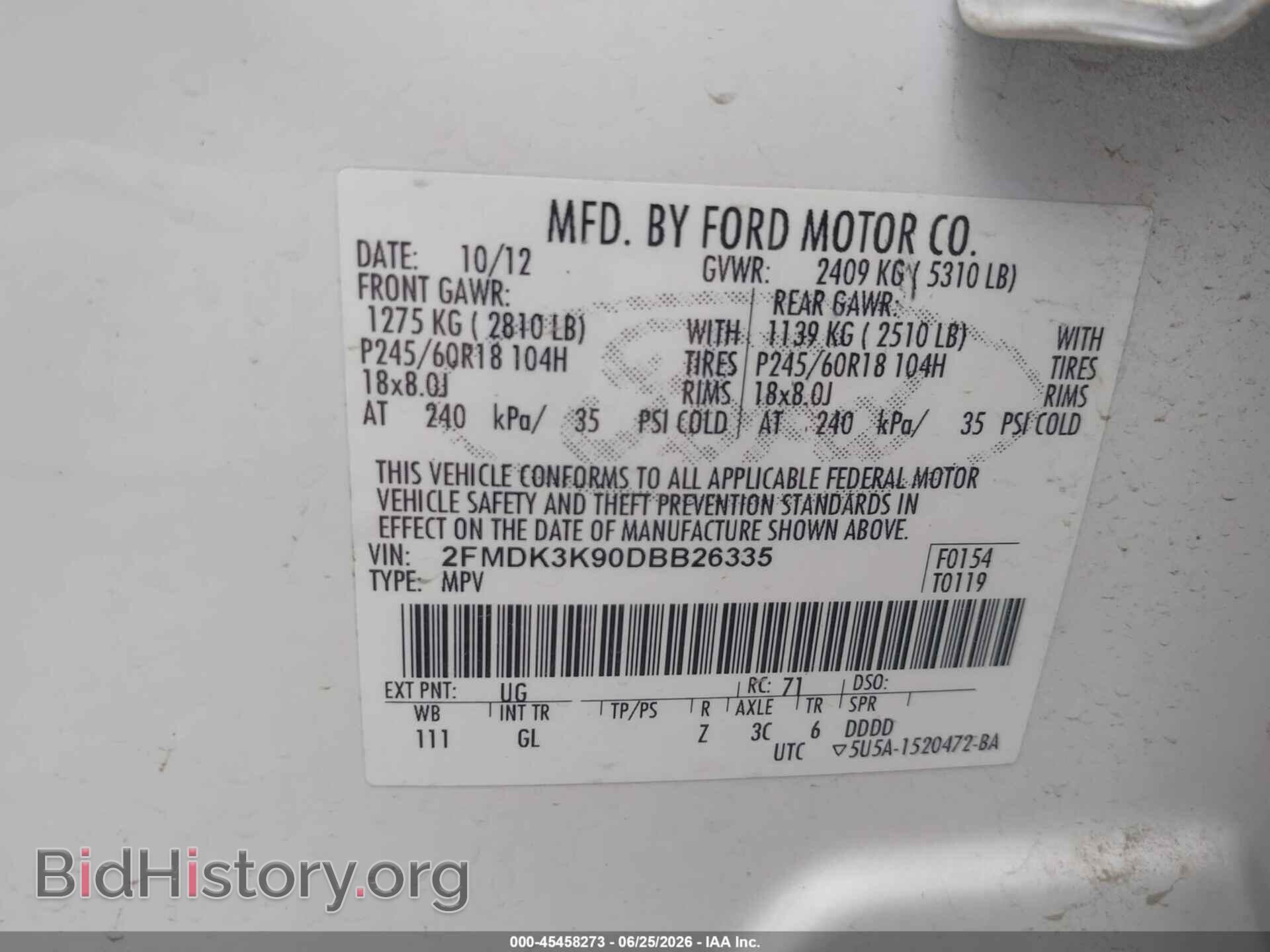 2013 FORD EDGE - VIN: 2FMDK3K90DBB26335 - Photo 9