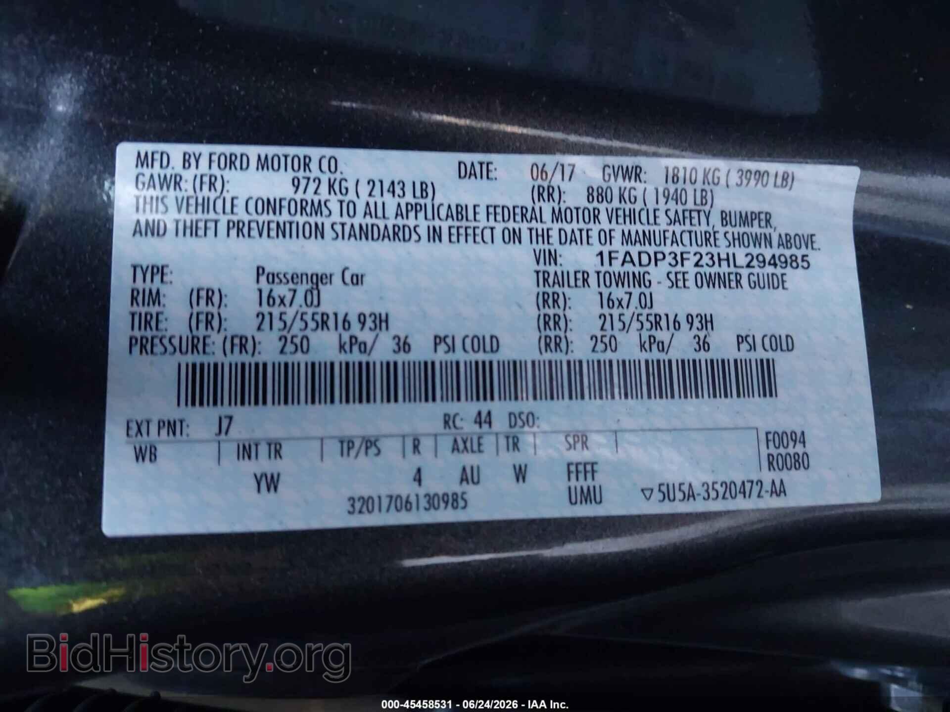 2017 FORD FOCUS - VIN: 1FADP3F23HL294985 - Photo 9