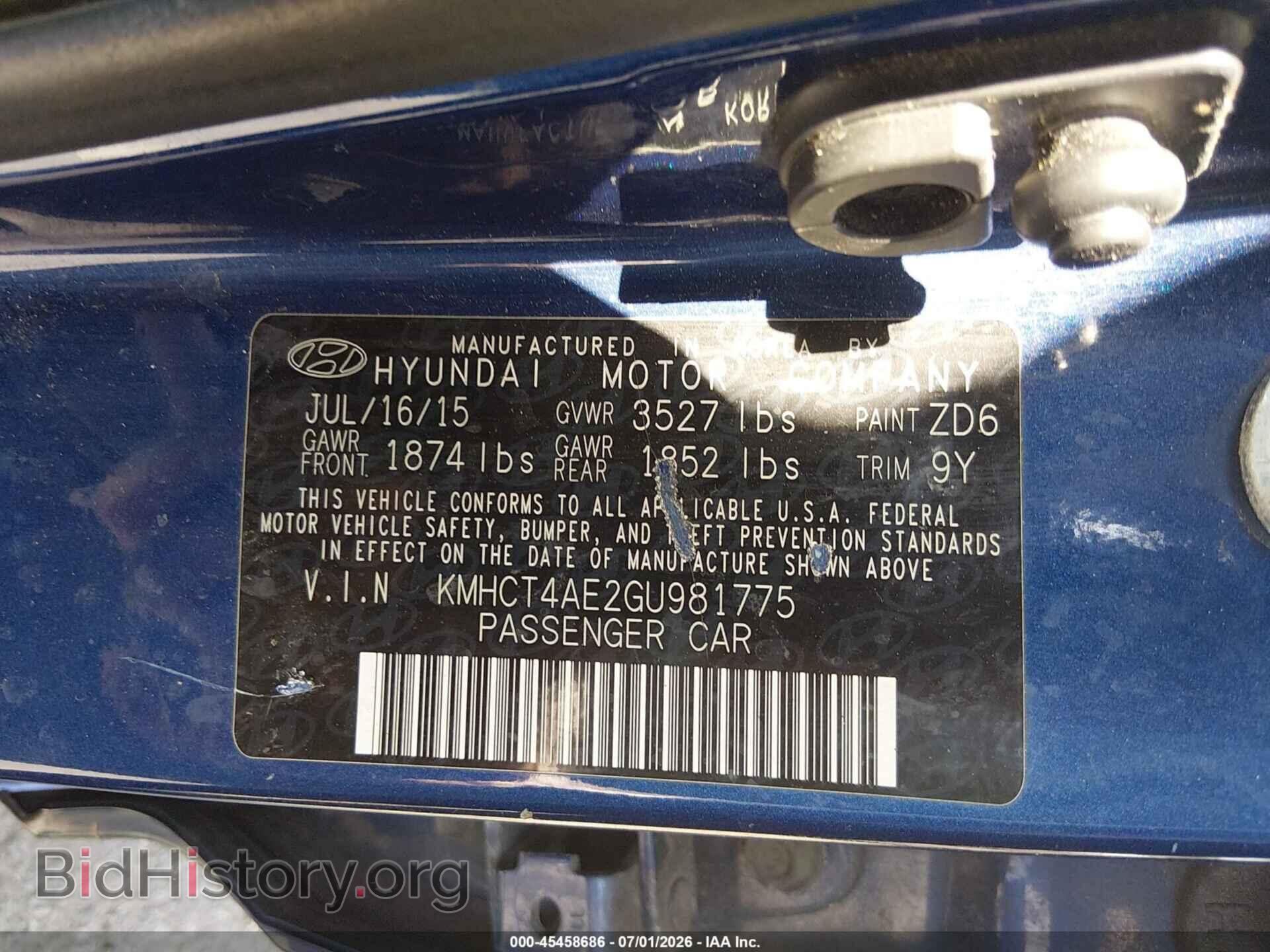 2016 HYUNDAI ACCENT - VIN: KMHCT4AE2GU981775 - Фото 9