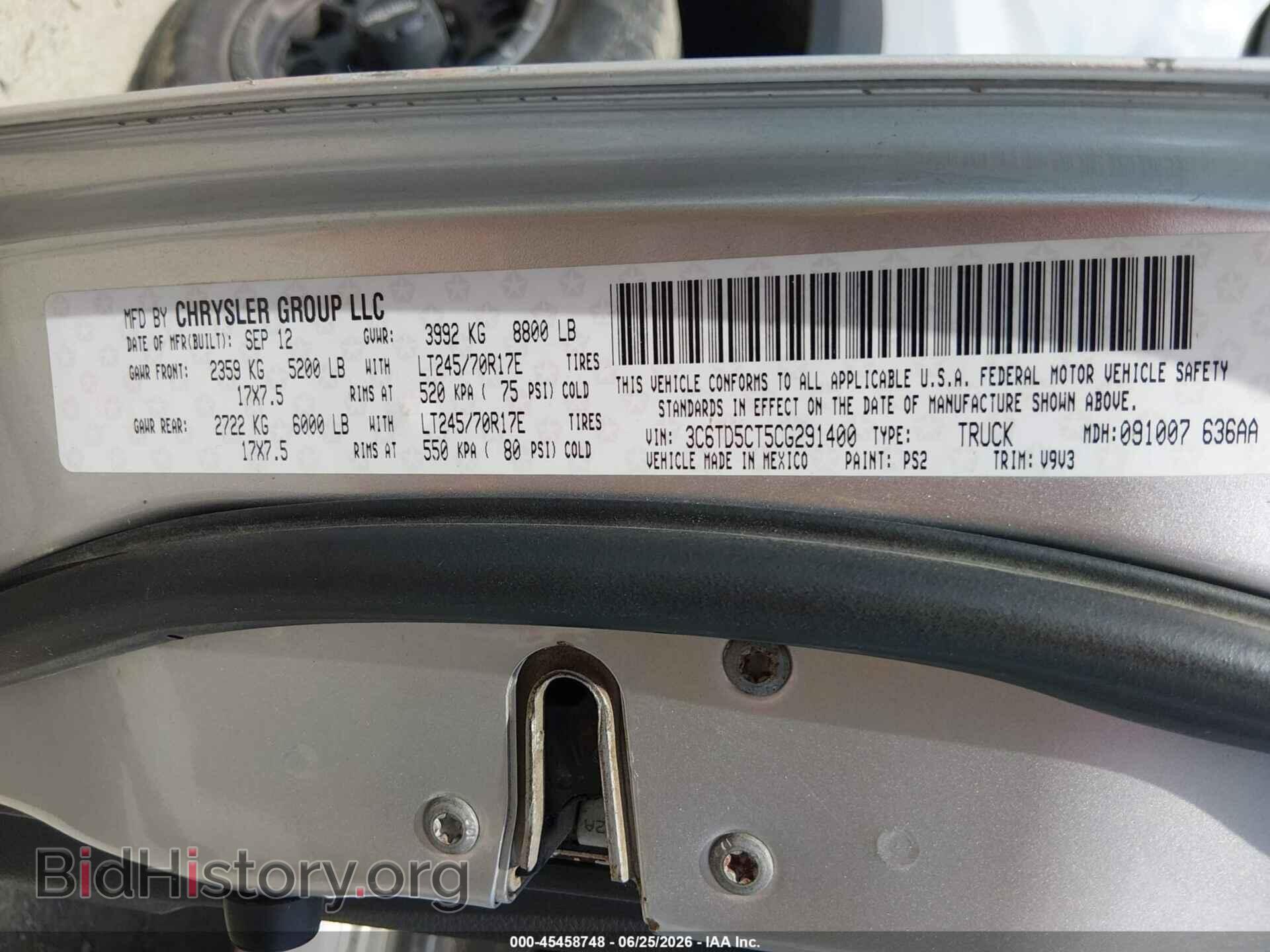 2012 RAM 2500 - VIN: 3C6TD5CT5CG291400 - Photo 9