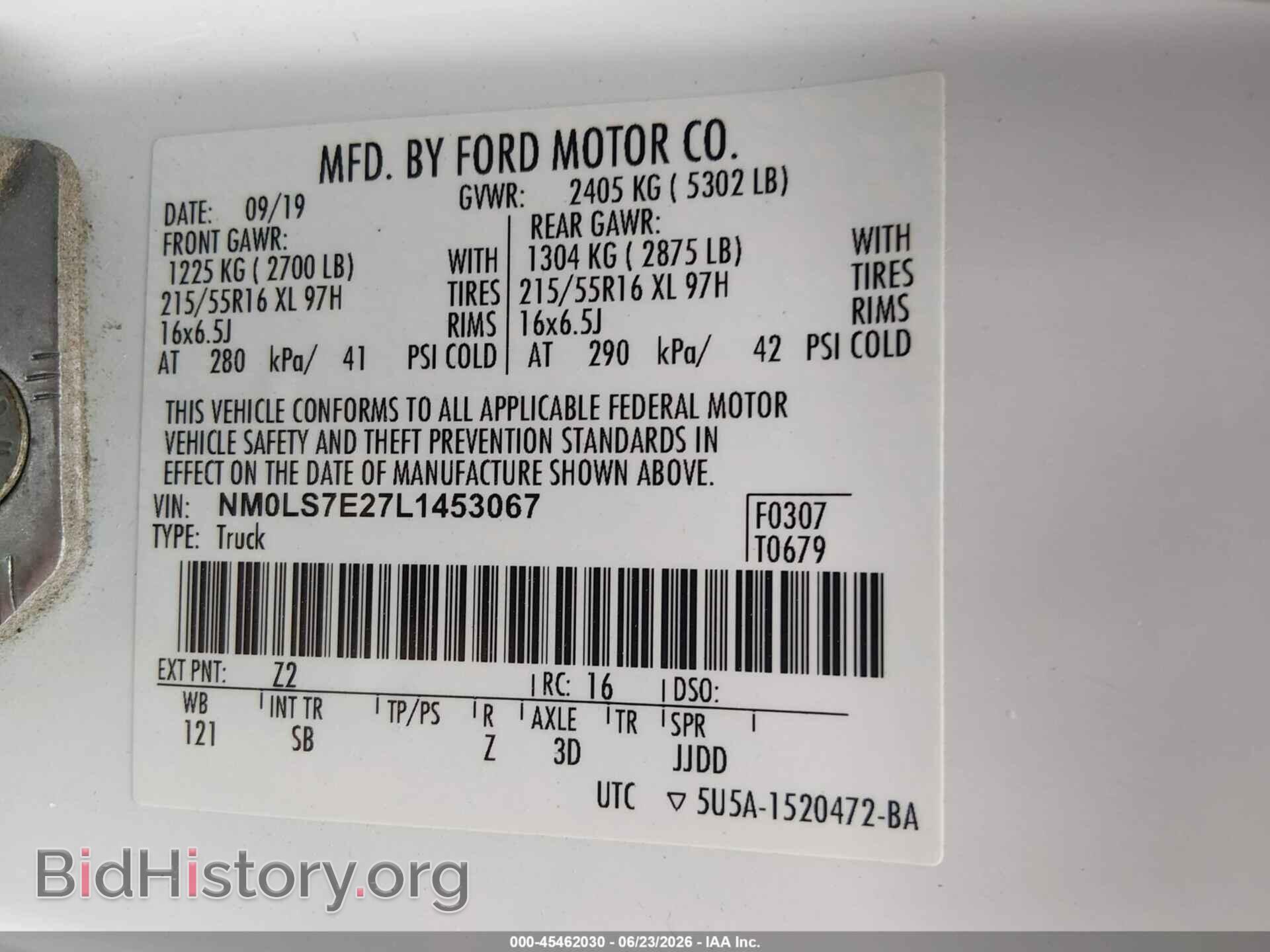 2020 FORD TRANSIT CONNECT - VIN: NM0LS7E27L1453067 - Photo 9