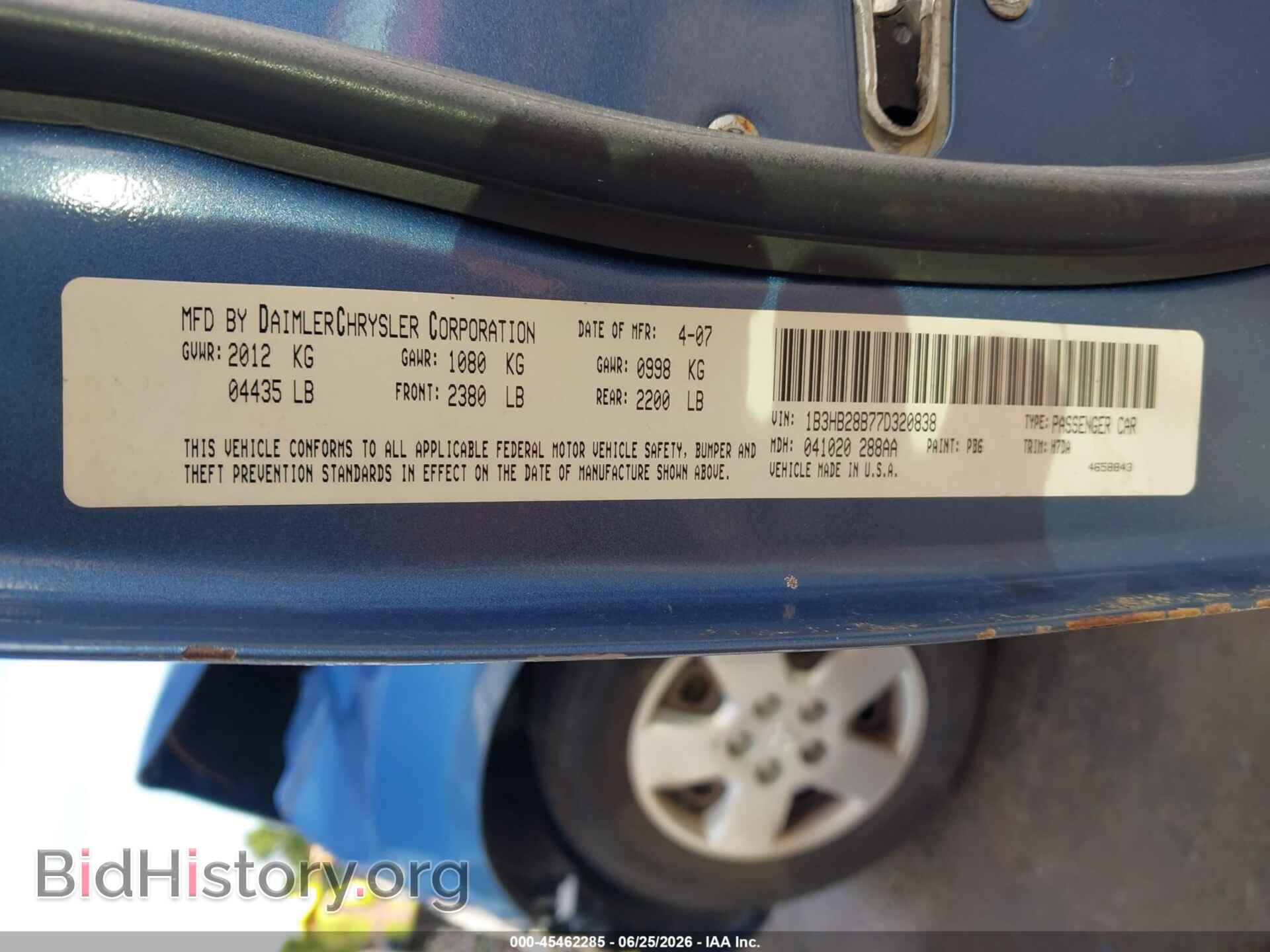 2007 DODGE CALIBER - VIN: 1B3HB28B77D320838 - Photo 9