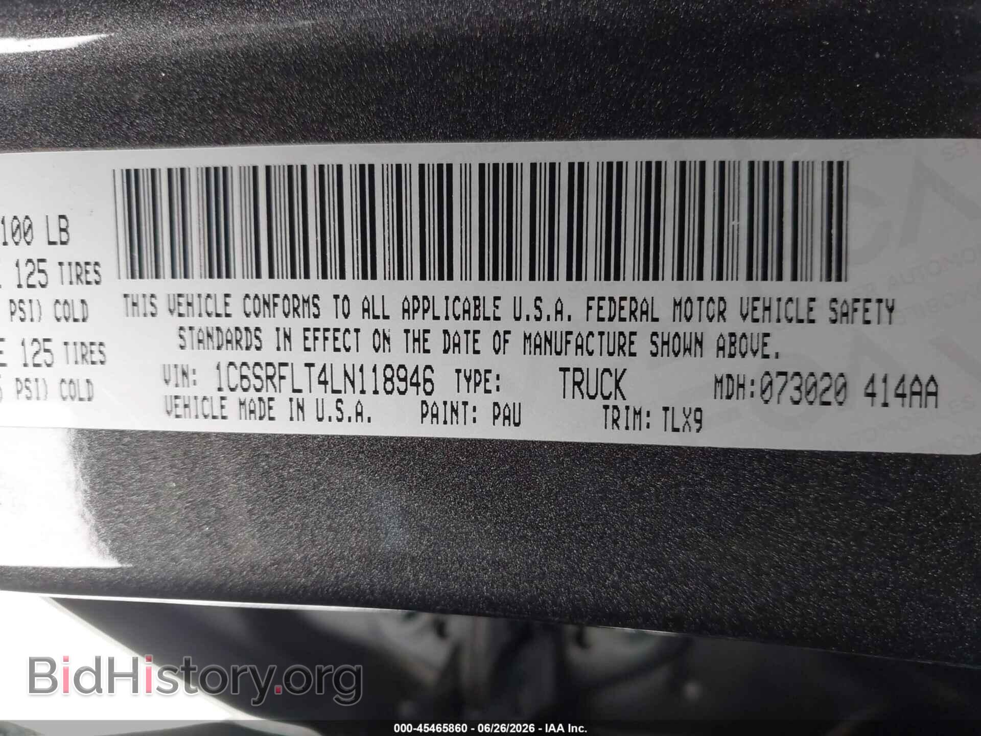 2020 RAM 1500 - VIN: 1C6SRFLT4LN118946 - Photo 9