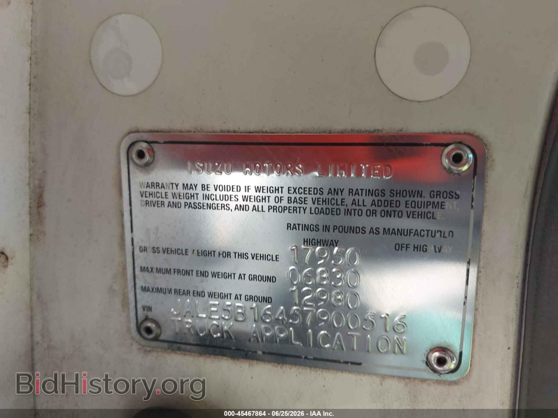 2005 ISUZU DSL REG - VIN: JALE5B16457900516 - Photo 8