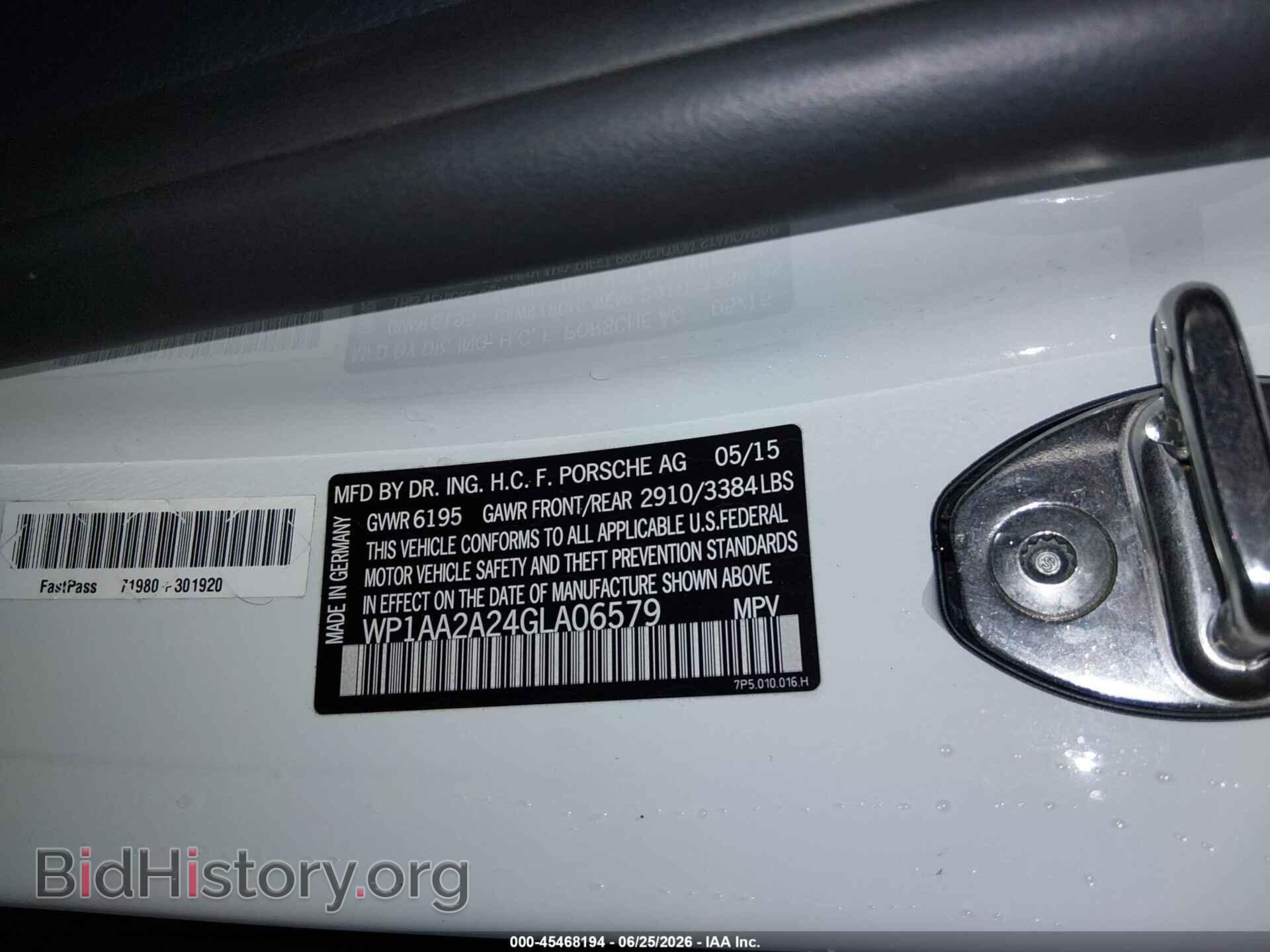 2016 PORSCHE CAYENNE - VIN: WP1AA2A24GLA06579 - Фото 9