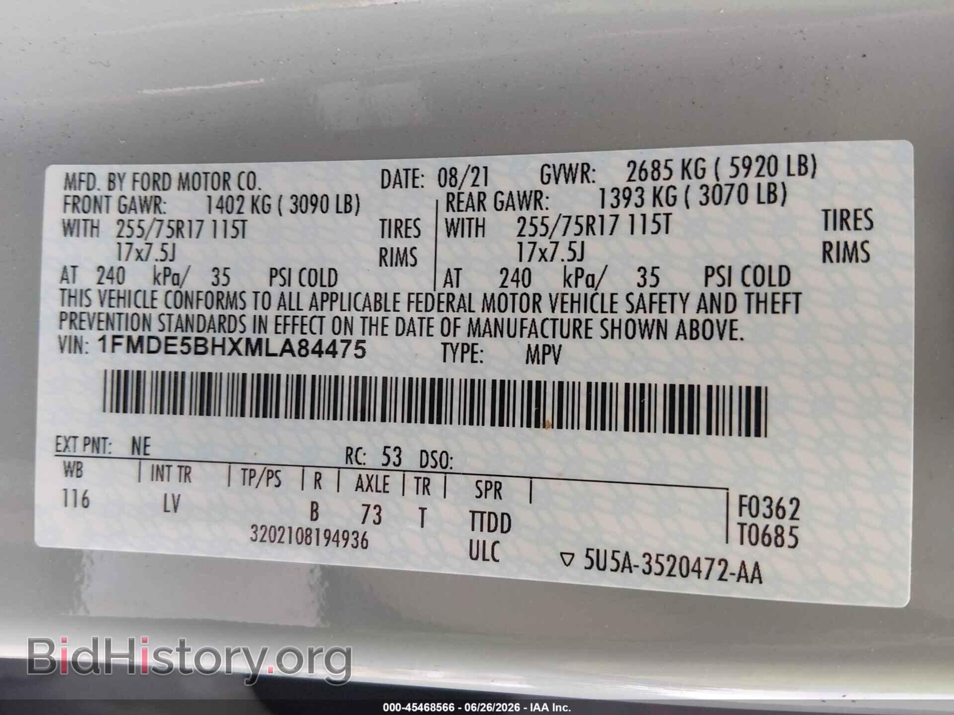 2021 FORD BRONCO - VIN: 1FMDE5BHXMLA84475 - Photo 9