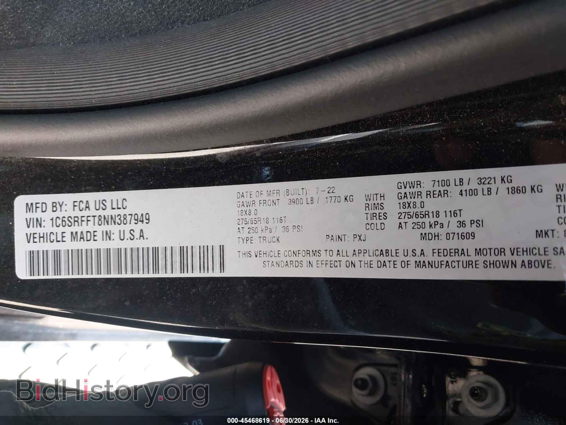 2022 RAM 1500 - VIN: 1C6SRFFT8NN387949 - Фото 9