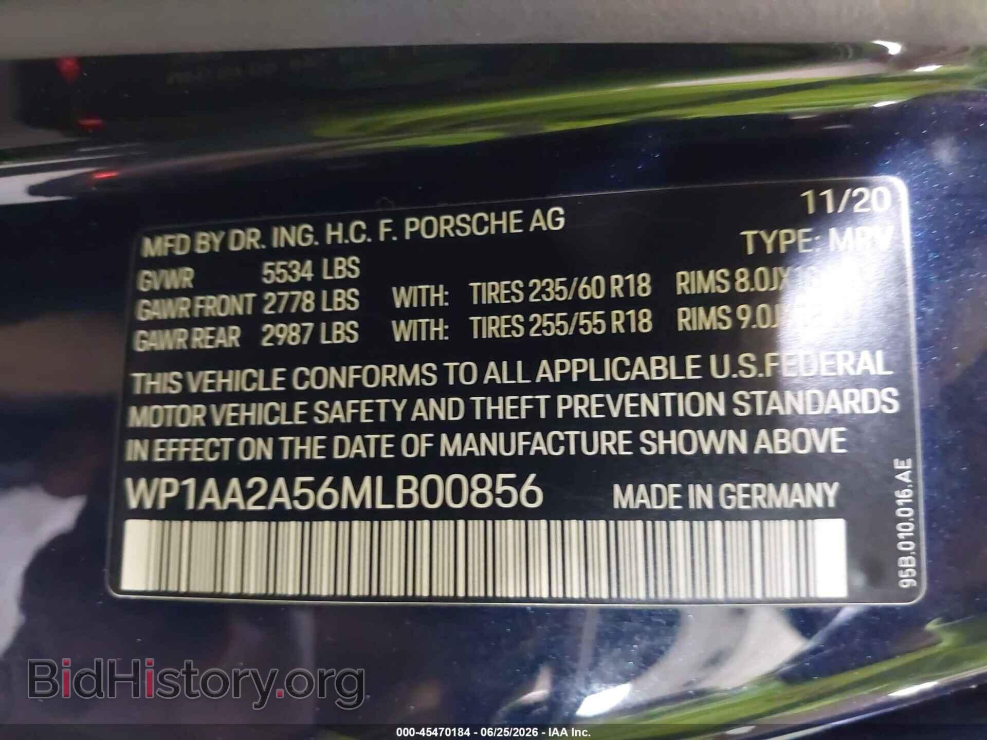 2021 PORSCHE MACAN - VIN: WP1AA2A56MLB00856 - Photo 9