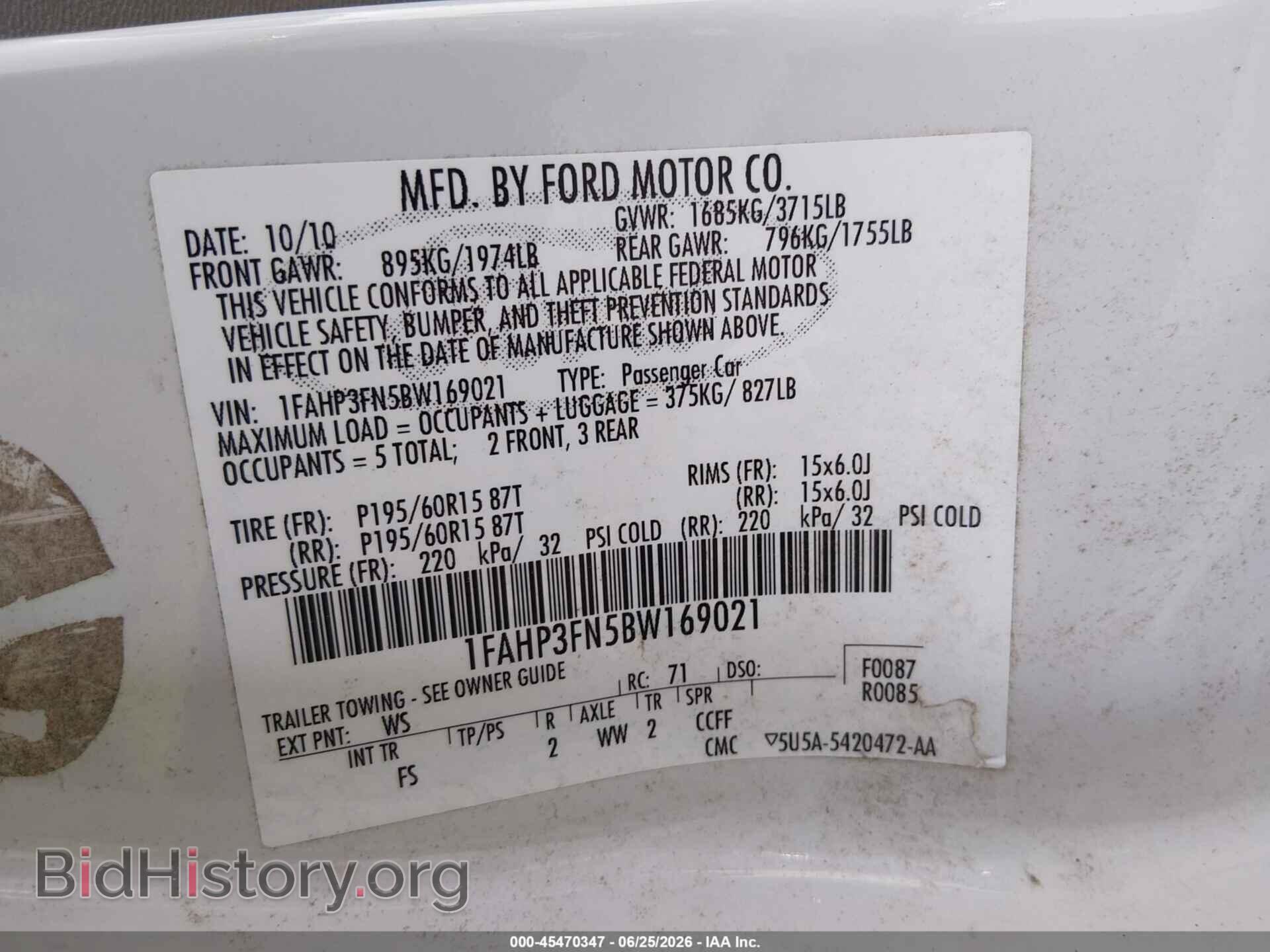 2011 FORD FOCUS - VIN: 1FAHP3FN5BW169021 - Photo 7