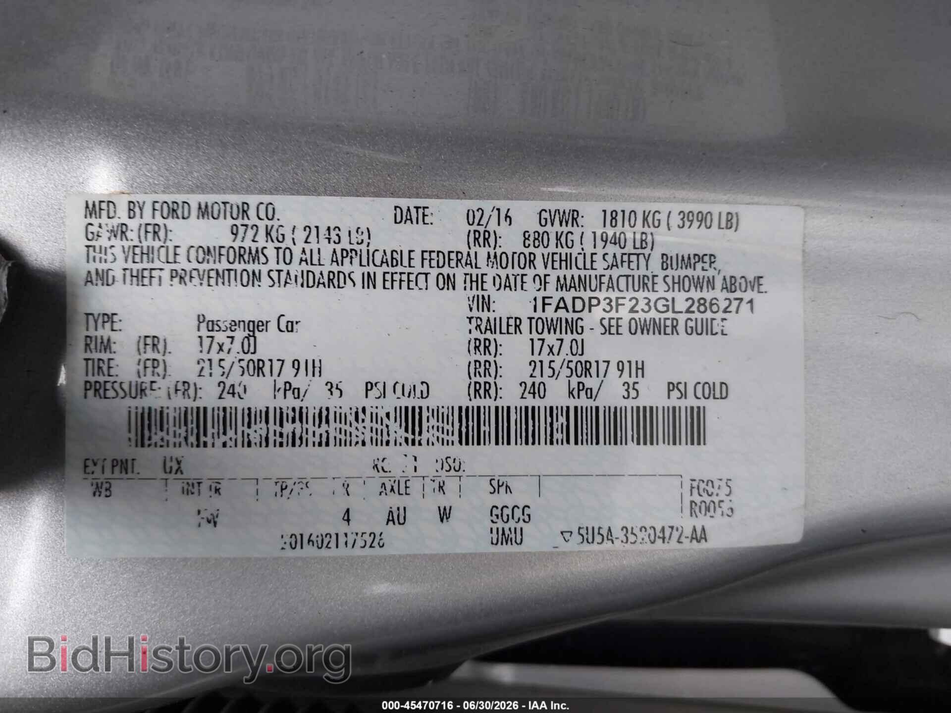 2016 FORD FOCUS - VIN: 1FADP3F23GL286271 - Фото 9