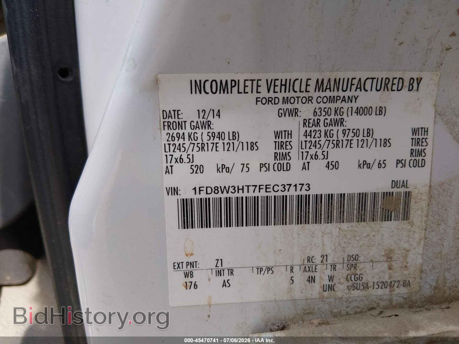 2015 FORD F-350 CHASSIS - VIN: 1FD8W3HT7FEC37173 - Фото 8