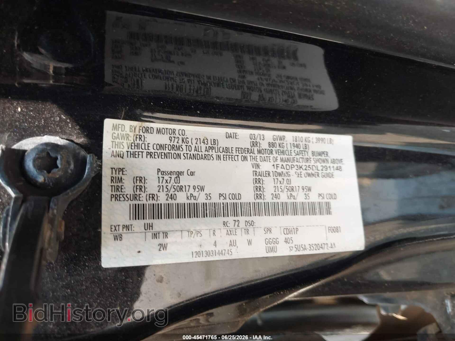 2013 FORD FOCUS - VIN: 1FADP3K25DL291148 - Фото 9