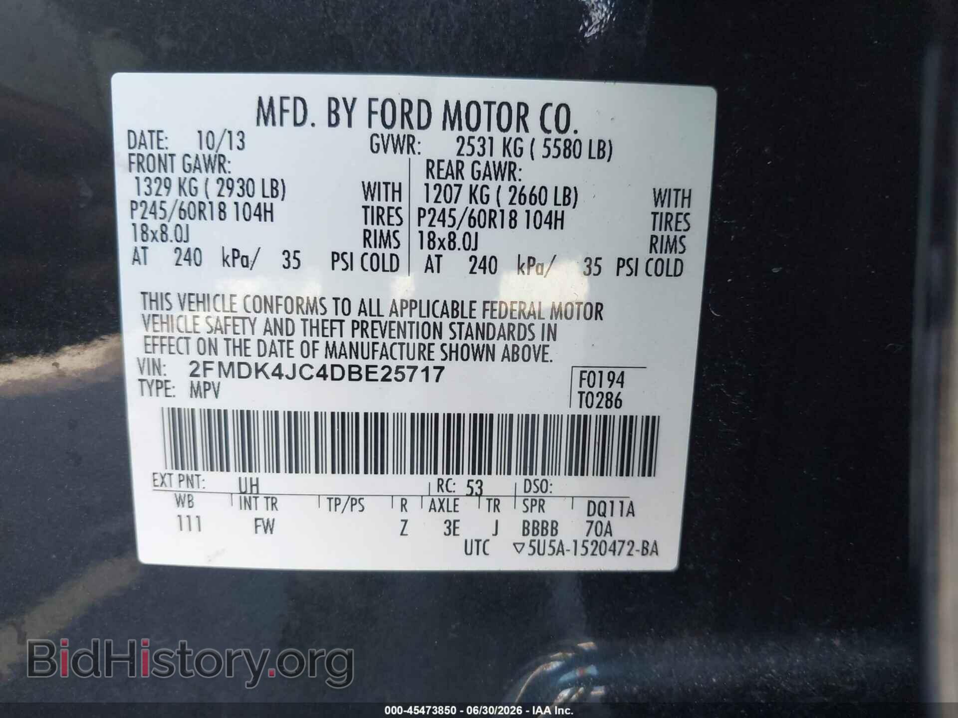 2013 FORD EDGE - VIN: 2FMDK4JC4DBE25717 - Photo 9