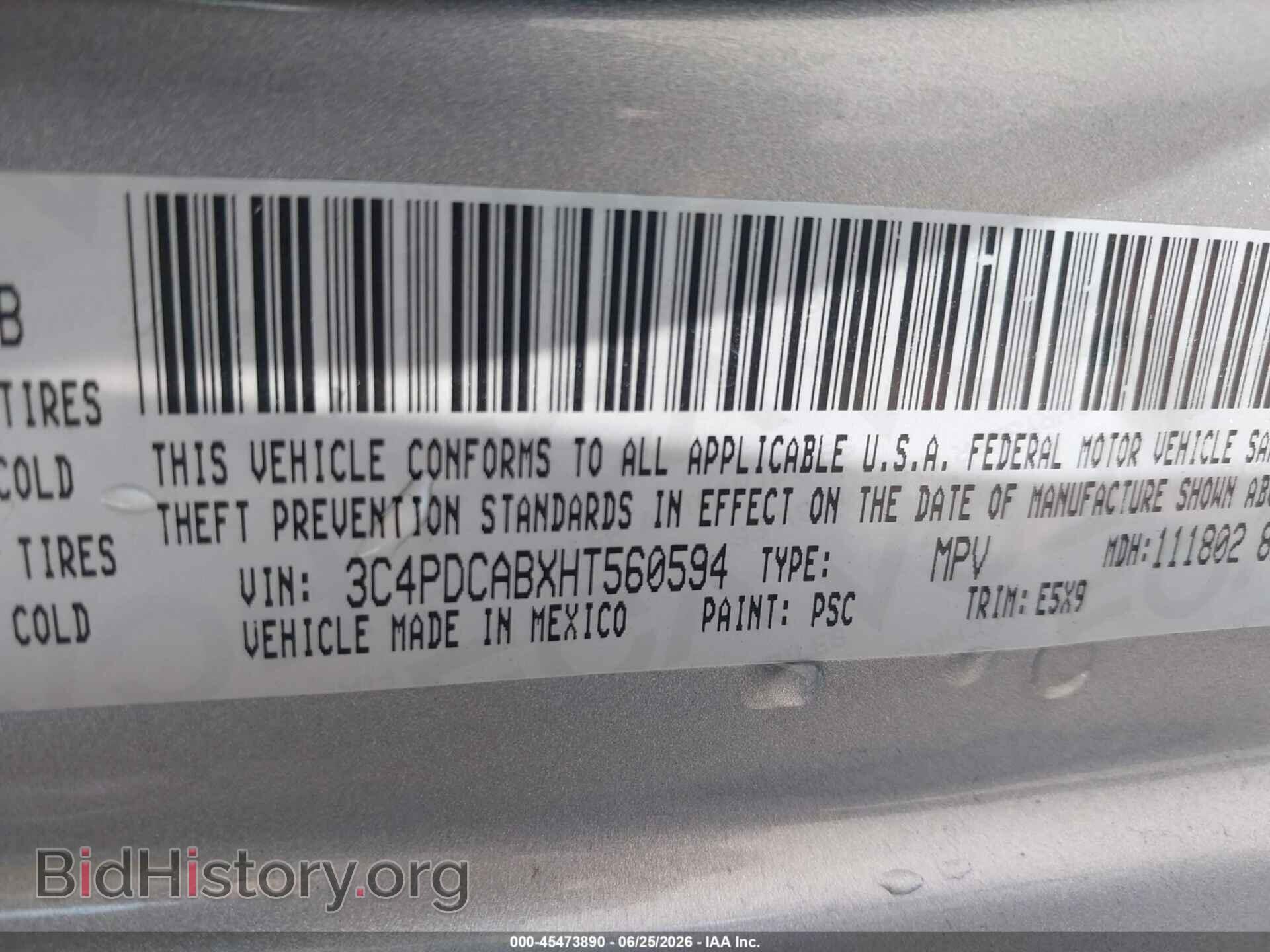 2017 DODGE JOURNEY - VIN: 3C4PDCABXHT560594 - Фото 9