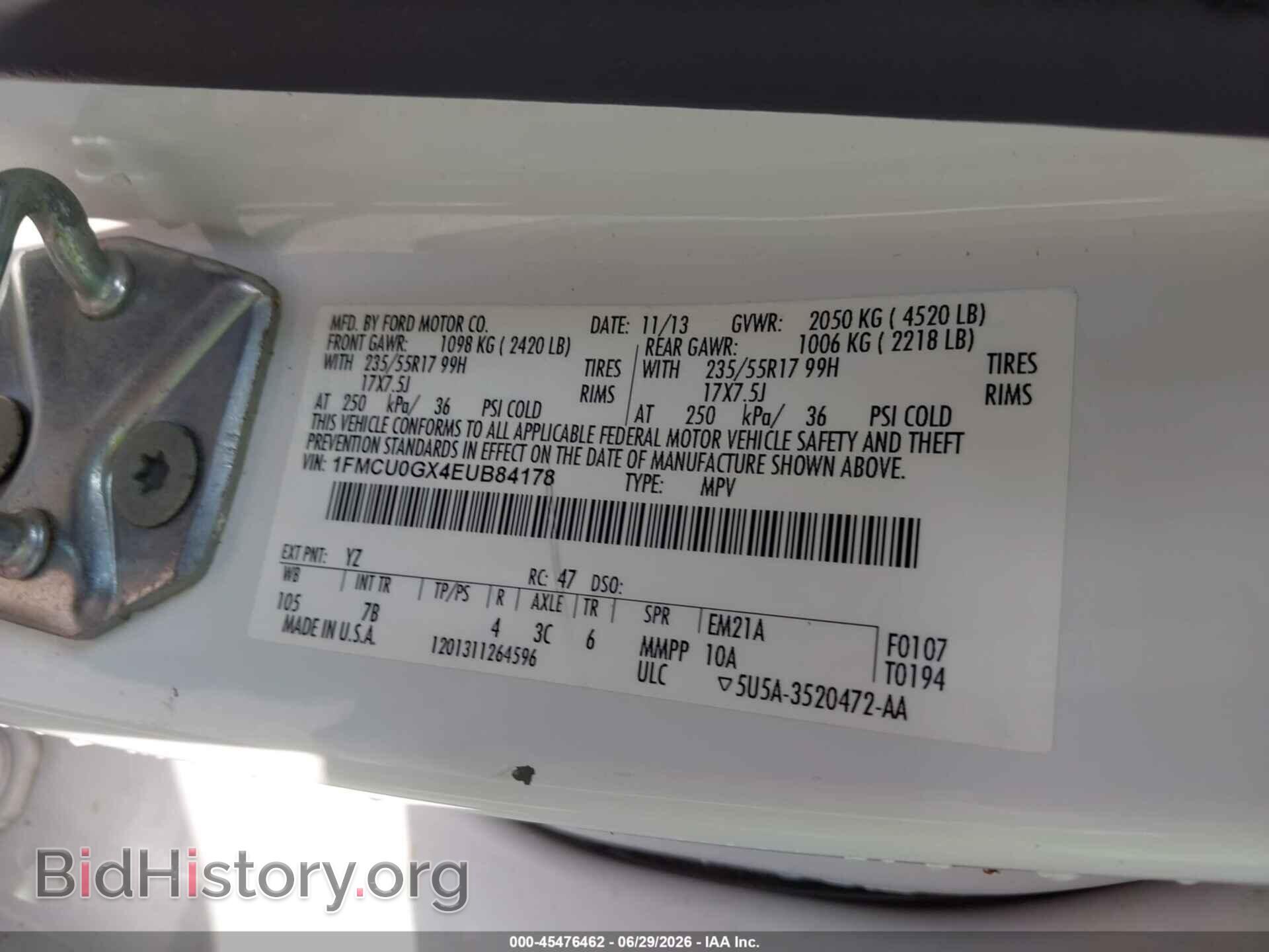2014 FORD ESCAPE - VIN: 1FMCU0GX4EUB84178 - Photo 9