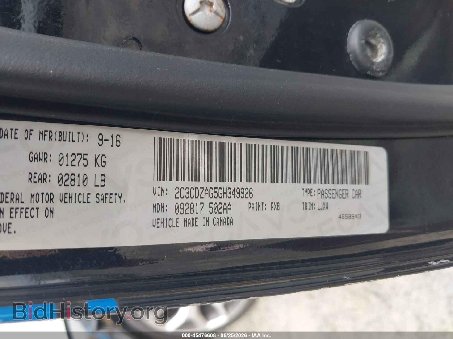 2016 DODGE CHALLENGER - VIN: 2C3CDZAG5GH349926 - Фото 9