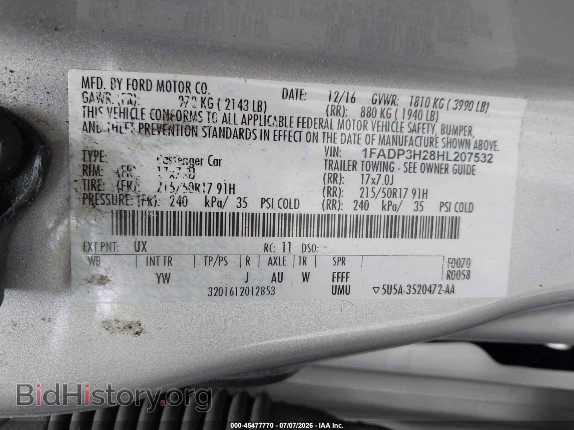 2017 FORD FOCUS - VIN: 1FADP3H28HL207532 - Photo 9