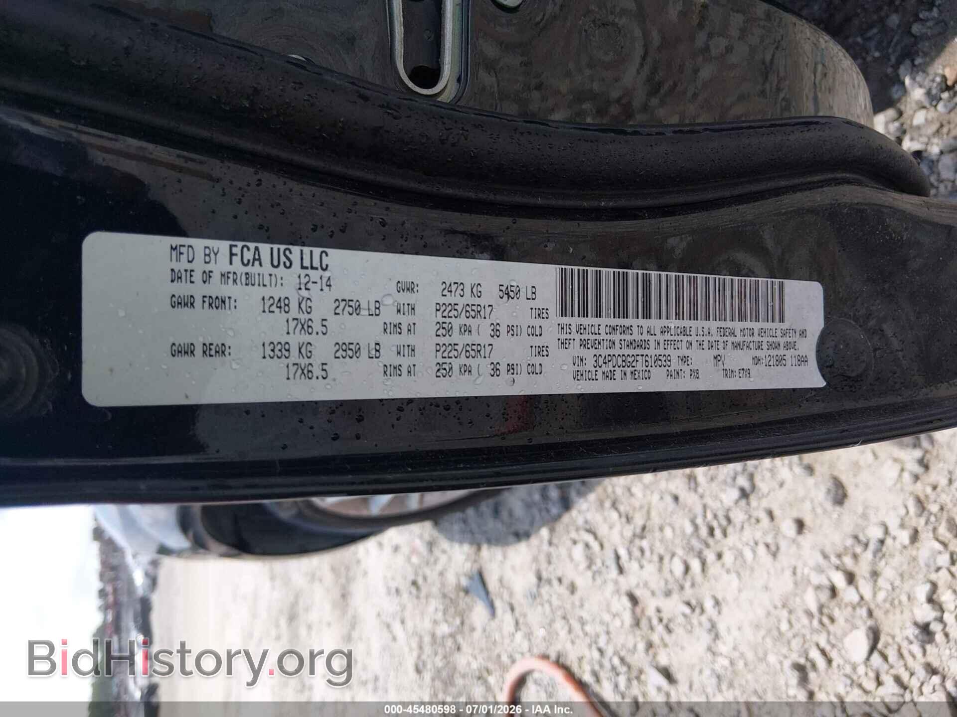 2015 DODGE JOURNEY - VIN: 3C4PDCBG2FT610539 - Фото 9