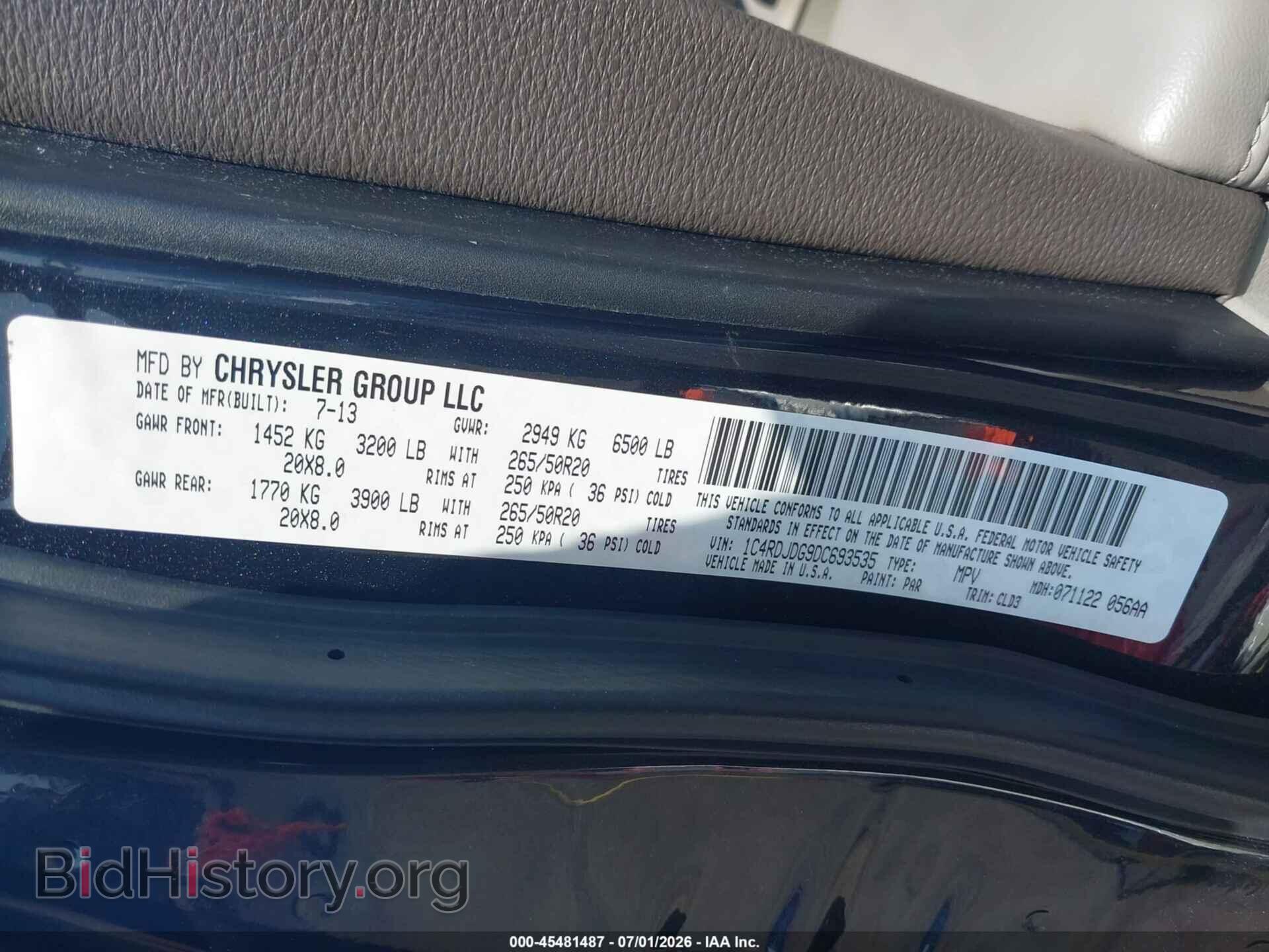 2013 DODGE DURANGO - VIN: 1C4RDJDG9DC693535 - Photo 9