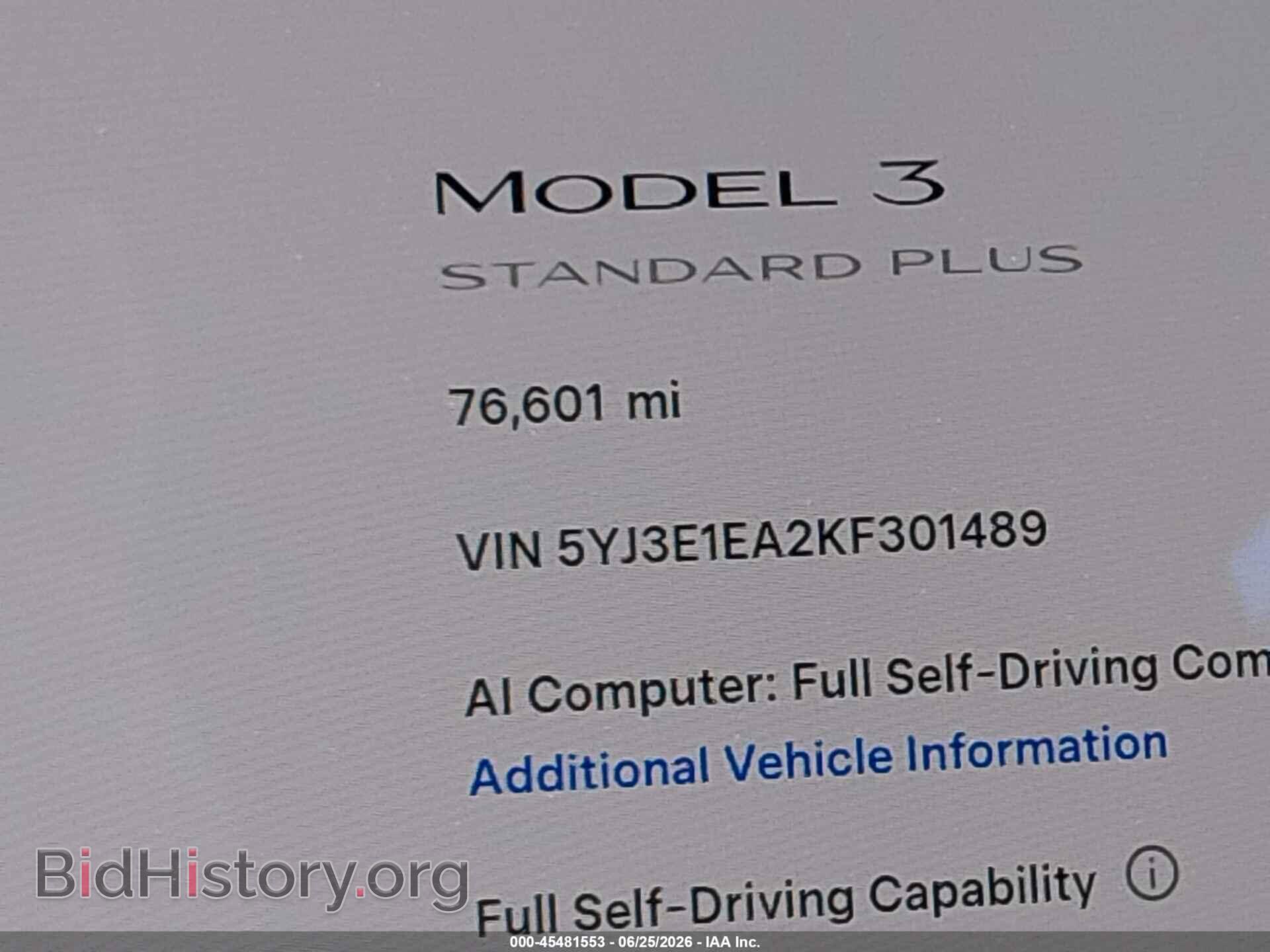 2019 TESLA MODEL 3 - VIN: 5YJ3E1EA2KF301489 - Photo 14