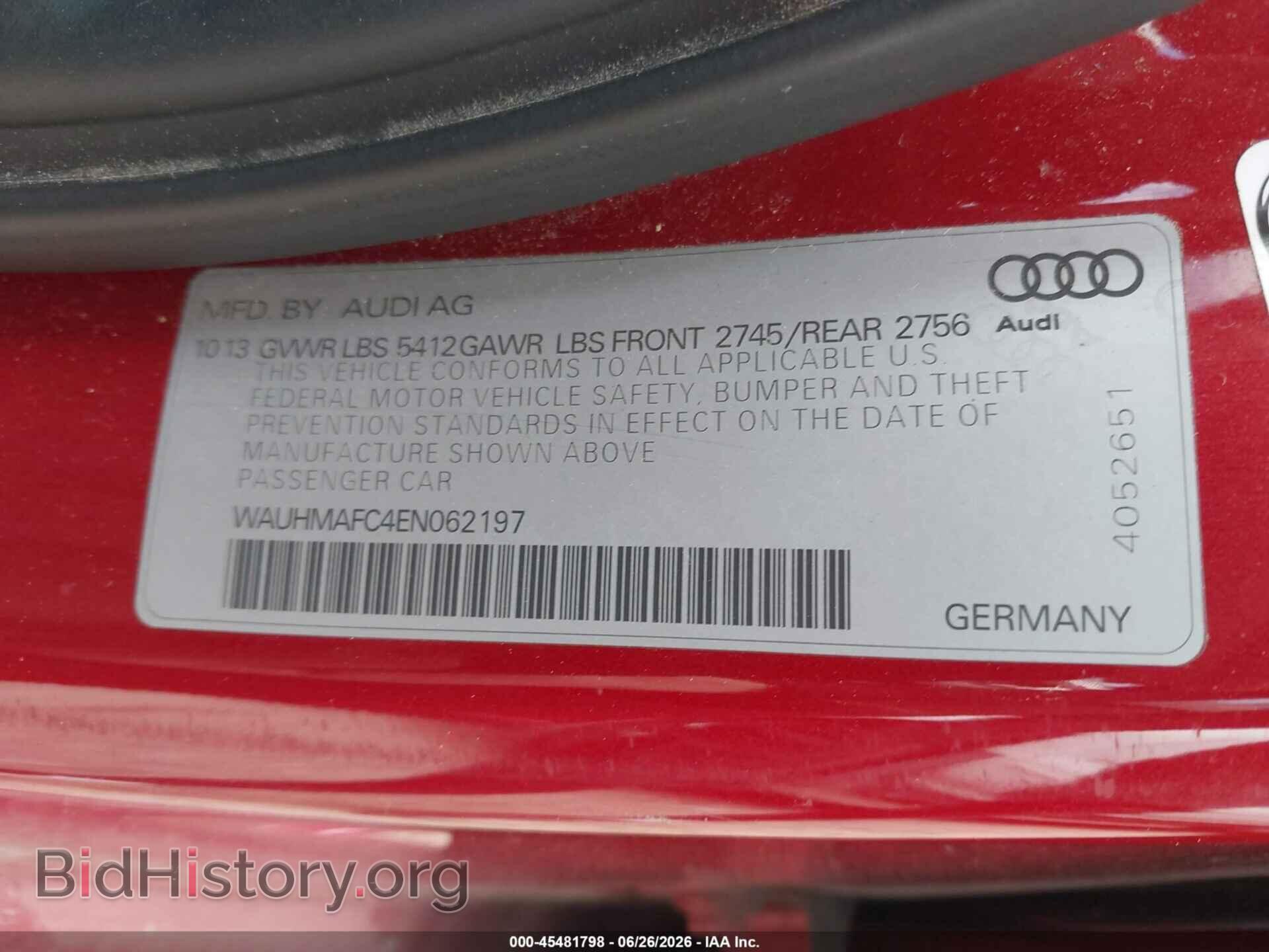 2014 AUDI A6 - VIN: WAUHMAFC4EN062197 - Фото 9