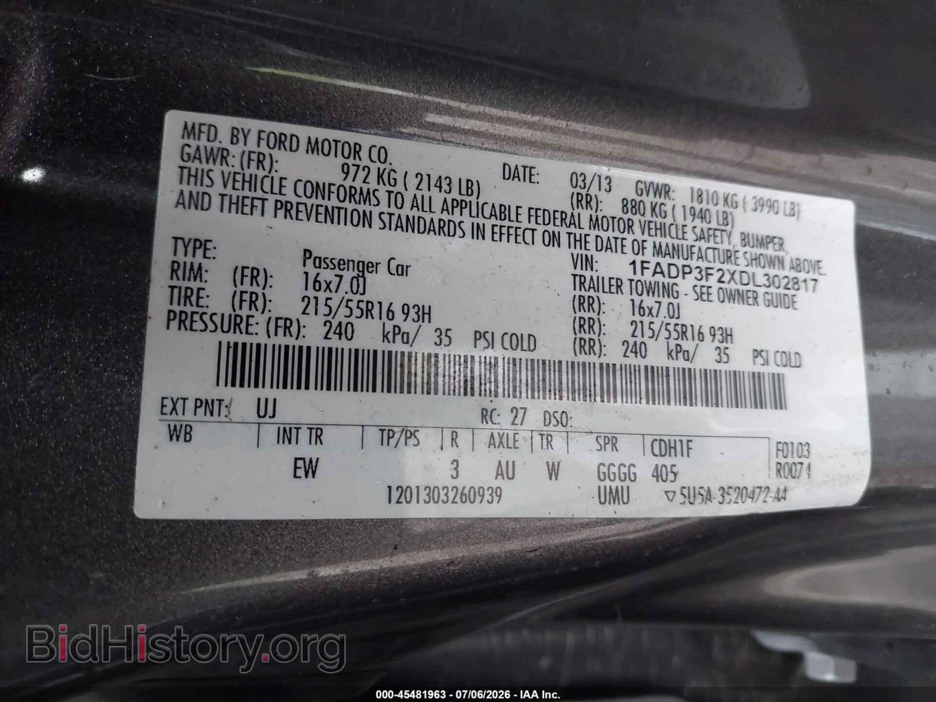 2013 FORD FOCUS - VIN: 1FADP3F2XDL302817 - Photo 9