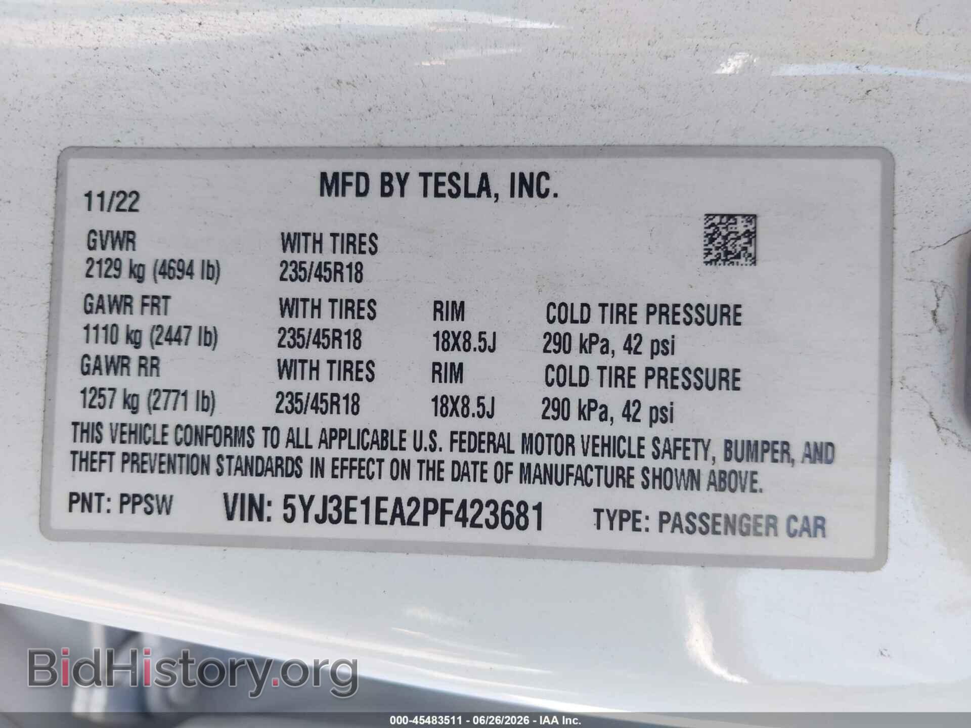 2023 TESLA MODEL 3 - VIN: 5YJ3E1EA2PF423681 - Photo 9