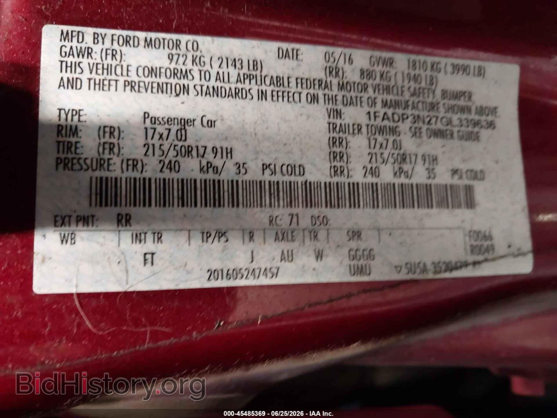 2016 FORD FOCUS - VIN: 1FADP3N27GL339636 - Photo 9