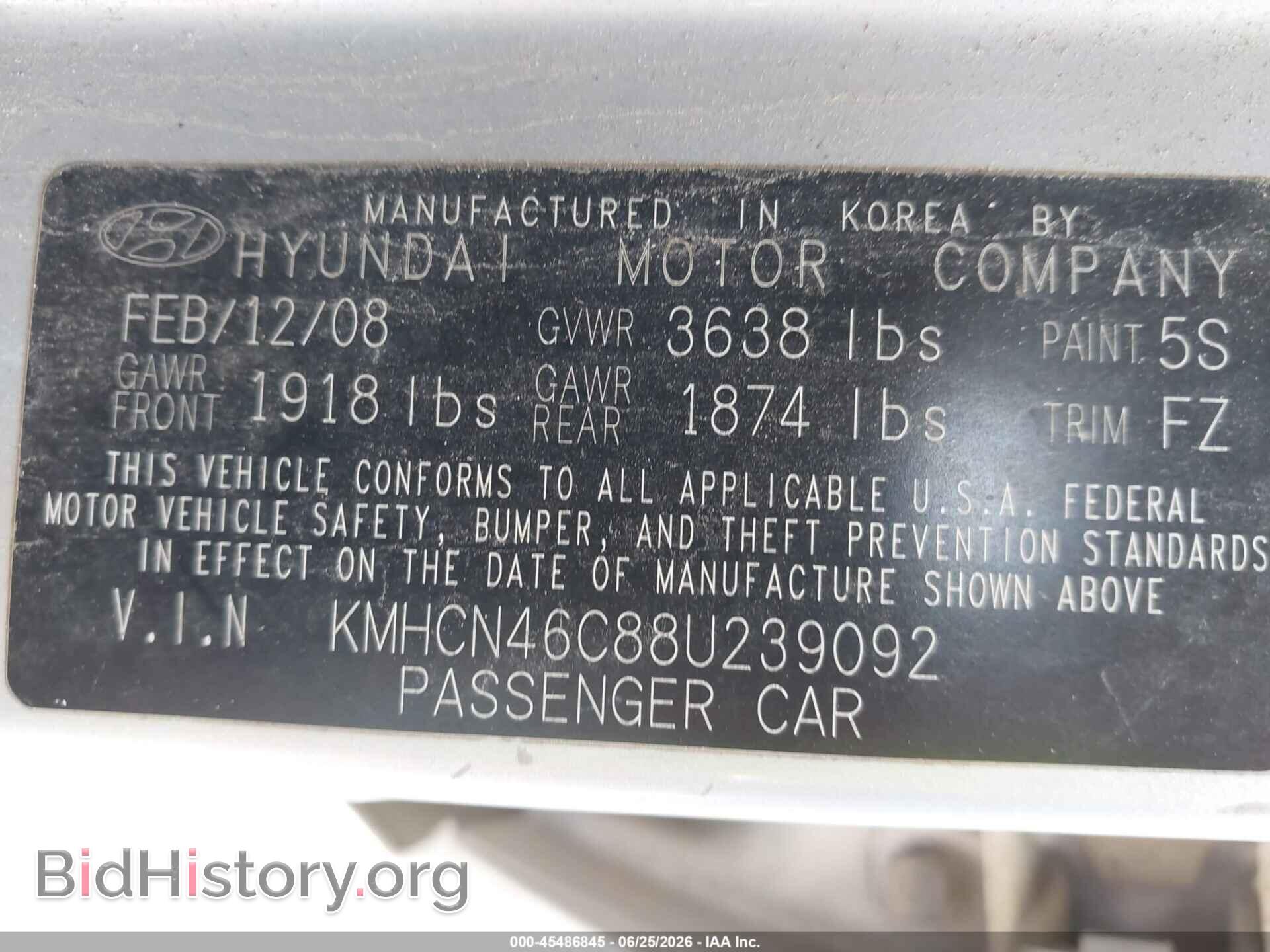 2008 HYUNDAI ACCENT - VIN: KMHCN46C88U239092 - Фото 9
