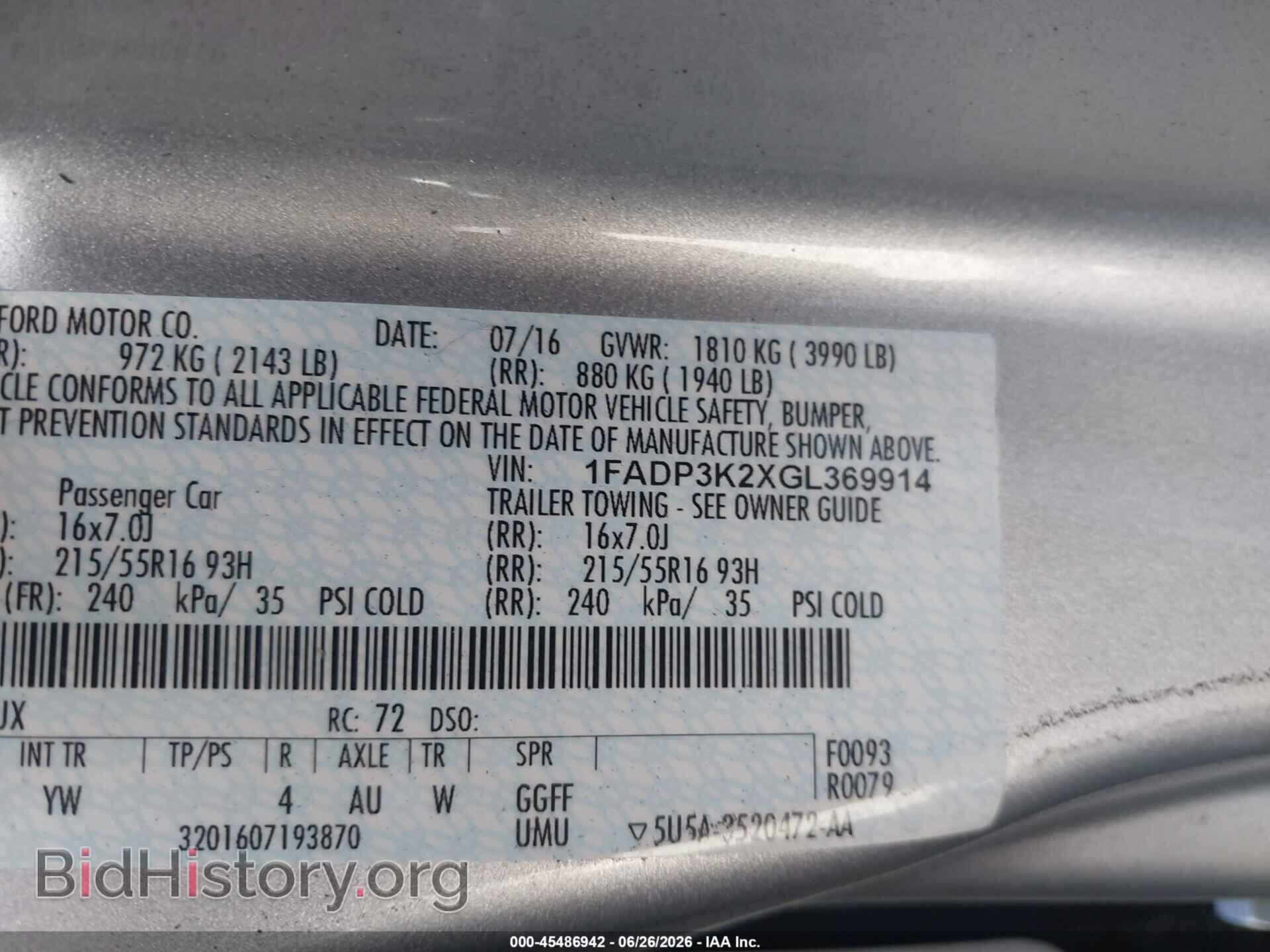 2016 FORD FOCUS - VIN: 1FADP3K2XGL369914 - Photo 9