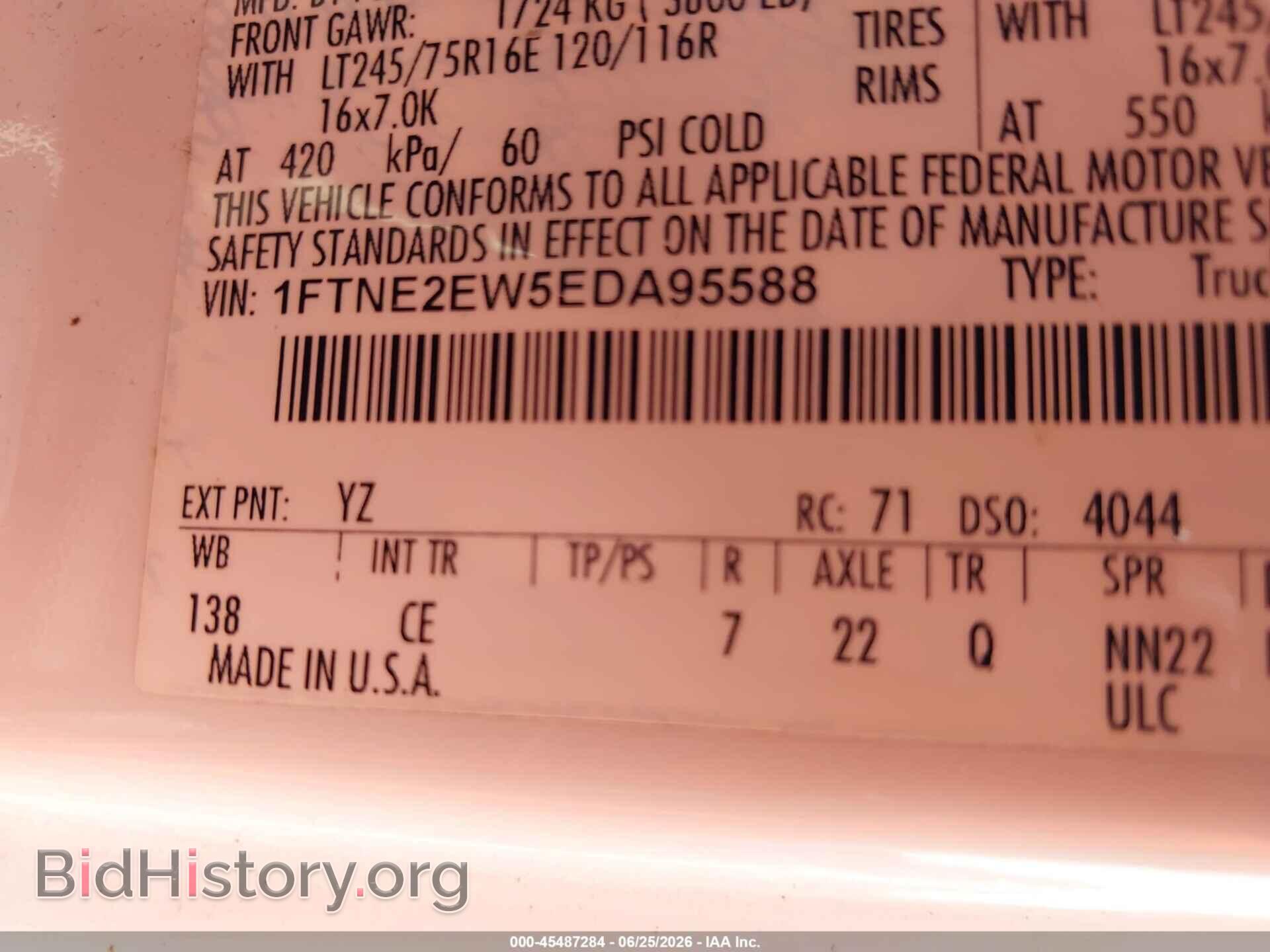 2014 FORD E-250 - VIN: 1FTNE2EW5EDA95588 - Фото 9