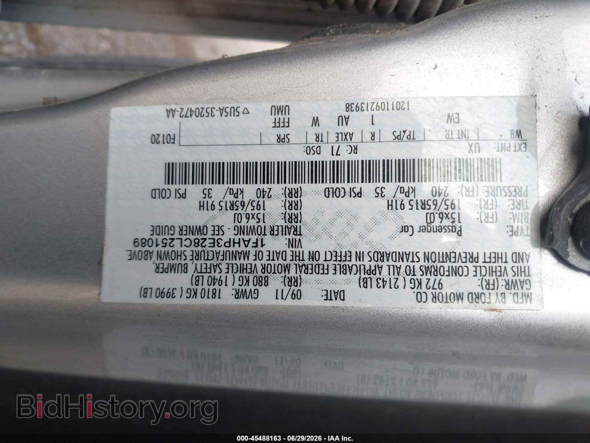 2012 FORD FOCUS - VIN: 1FAHP3E28CL251089 - Photo 9