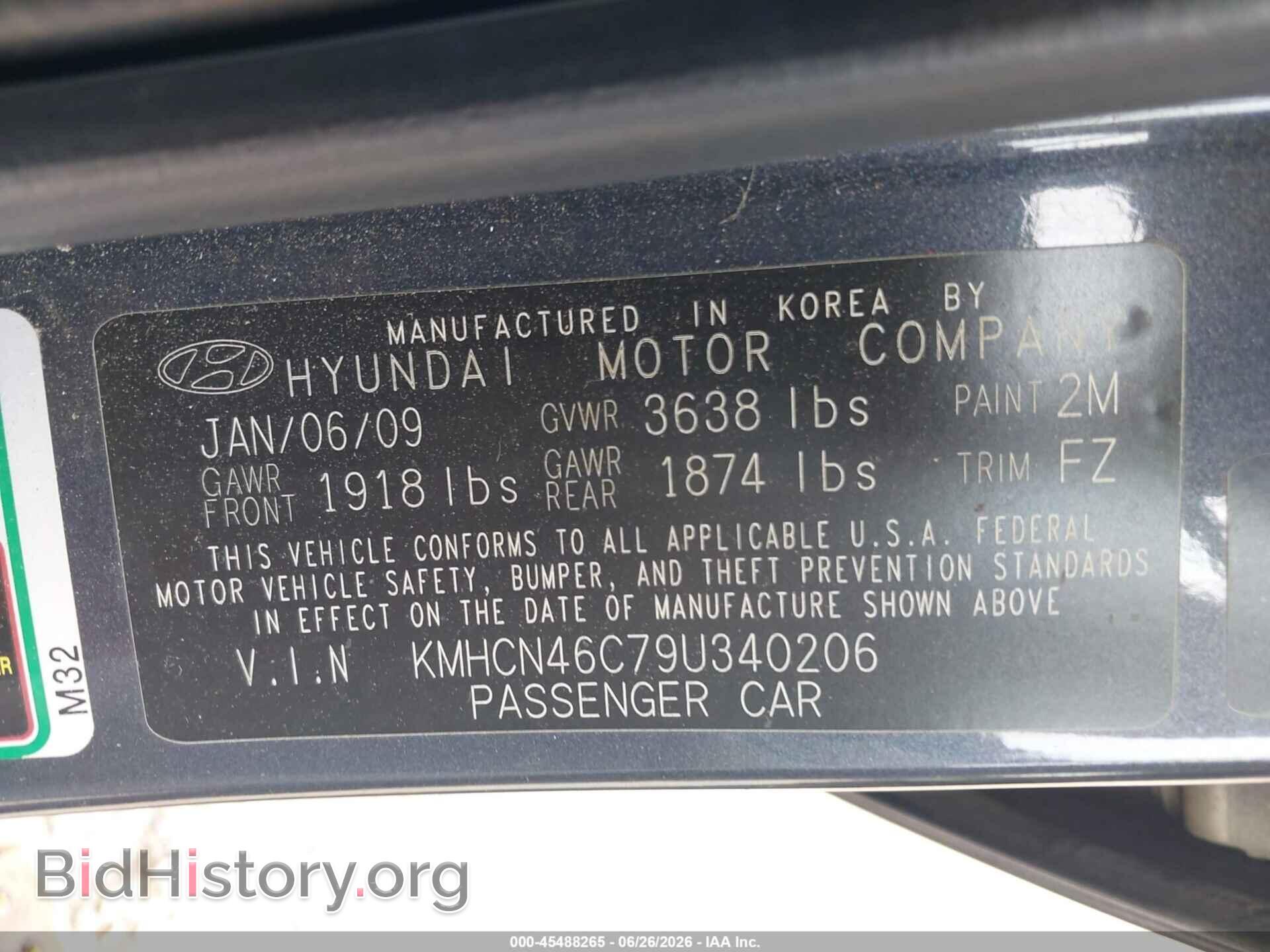 2009 HYUNDAI ACCENT - VIN: KMHCN46C79U340206 - Фото 9