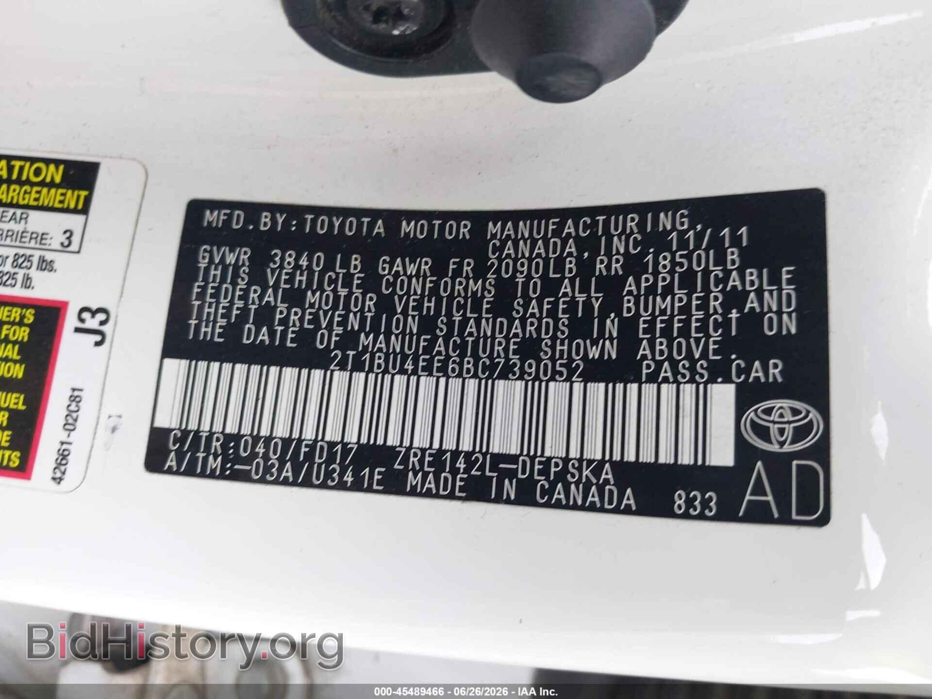 2011 TOYOTA COROLLA - VIN: 2T1BU4EE6BC739052 - Photo 9