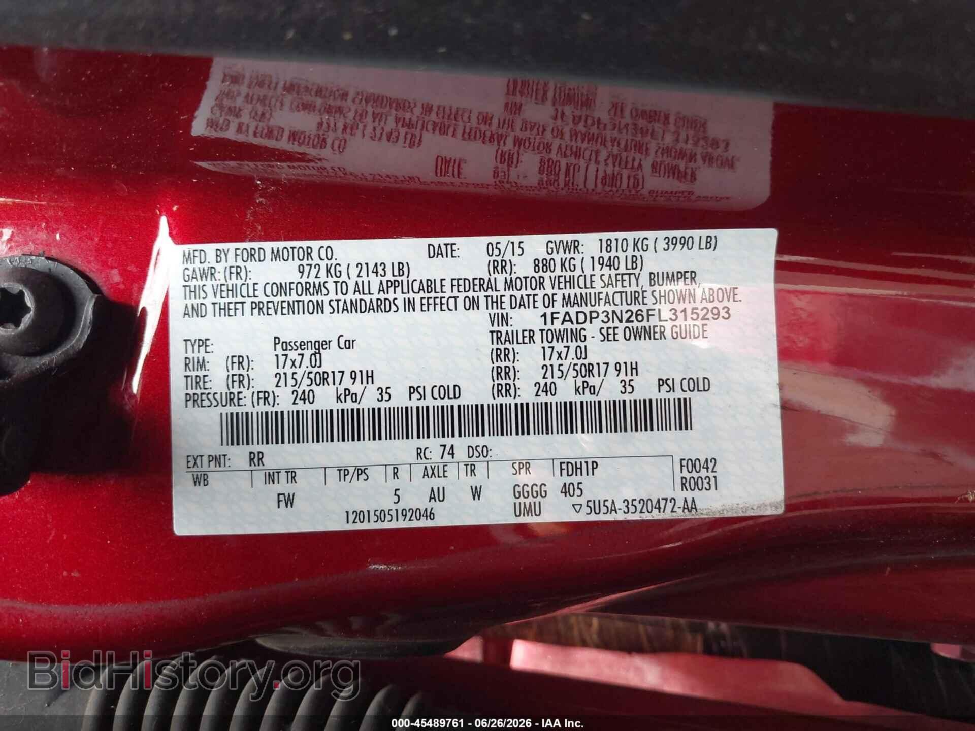 2015 FORD FOCUS - VIN: 1FADP3N26FL315293 - Фото 9