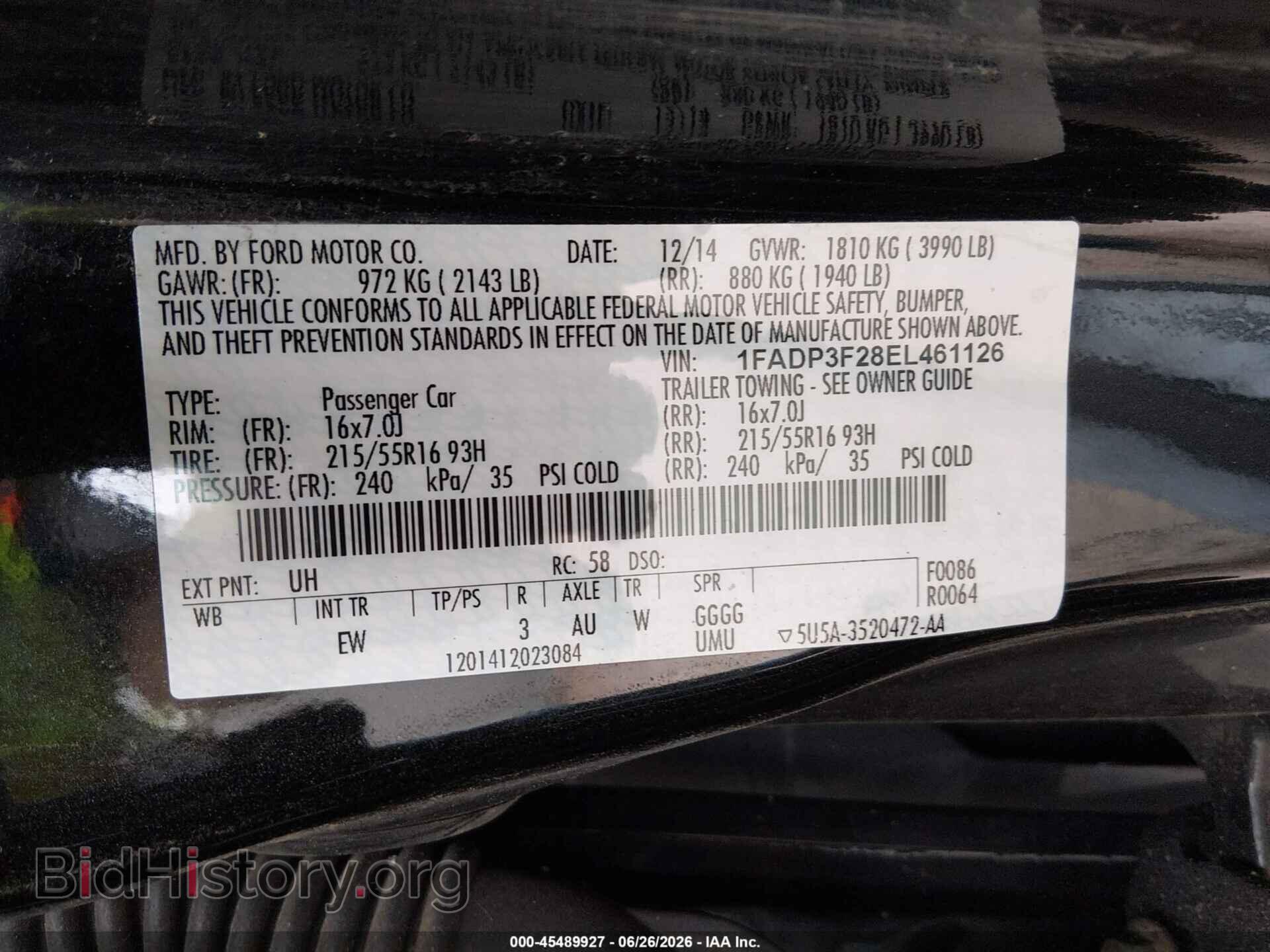 2014 FORD FOCUS - VIN: 1FADP3F28EL461126 - Photo 9