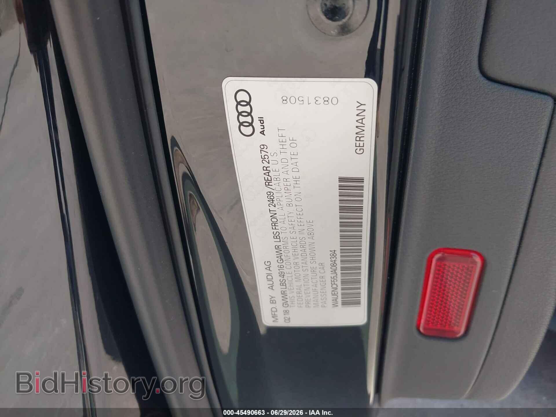 2018 AUDI A5 - VIN: WAUENCF55JA084384 - Фото 9