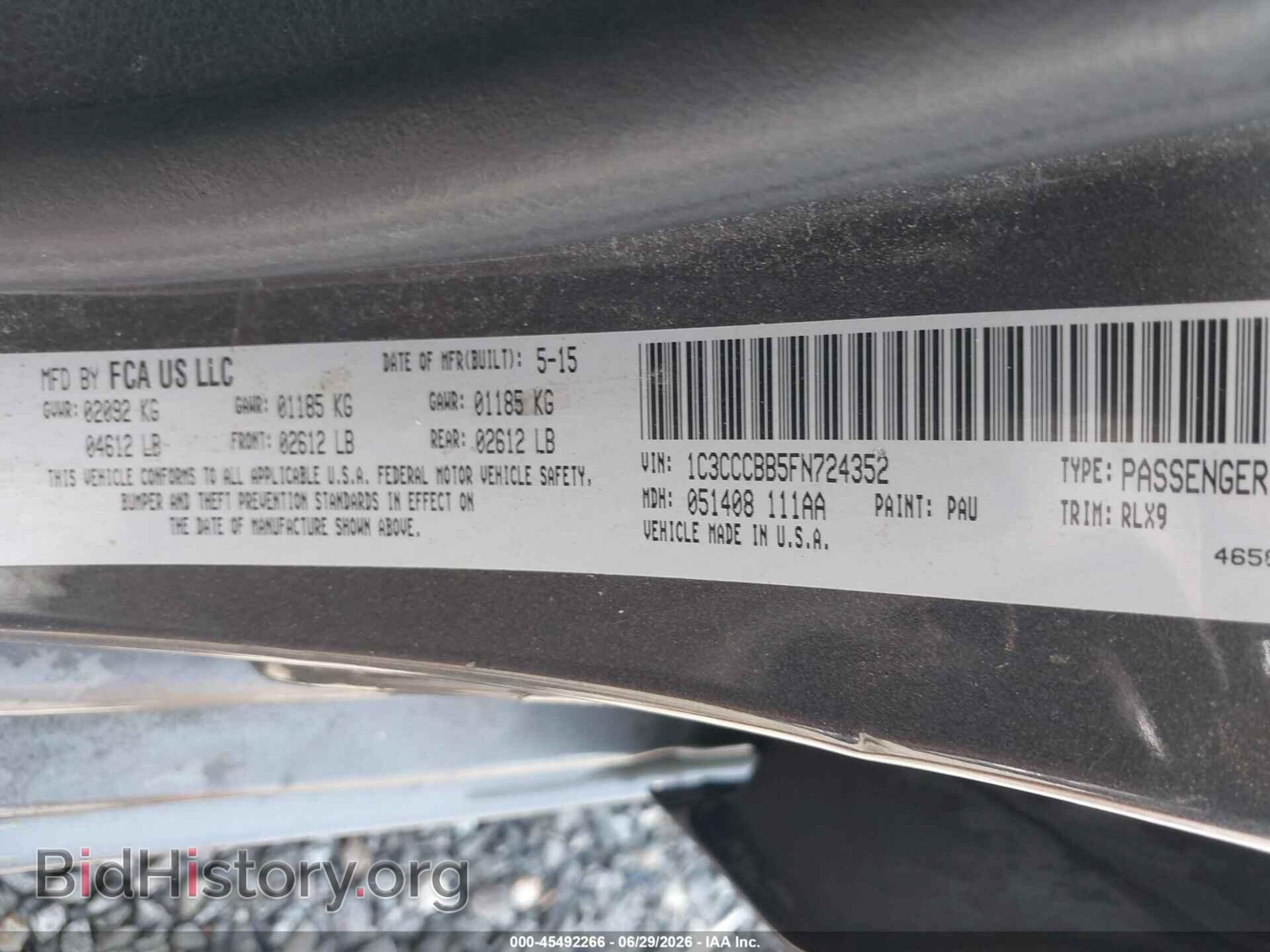 2015 CHRYSLER 200 - VIN: 1C3CCCBB5FN724352 - Photo 9